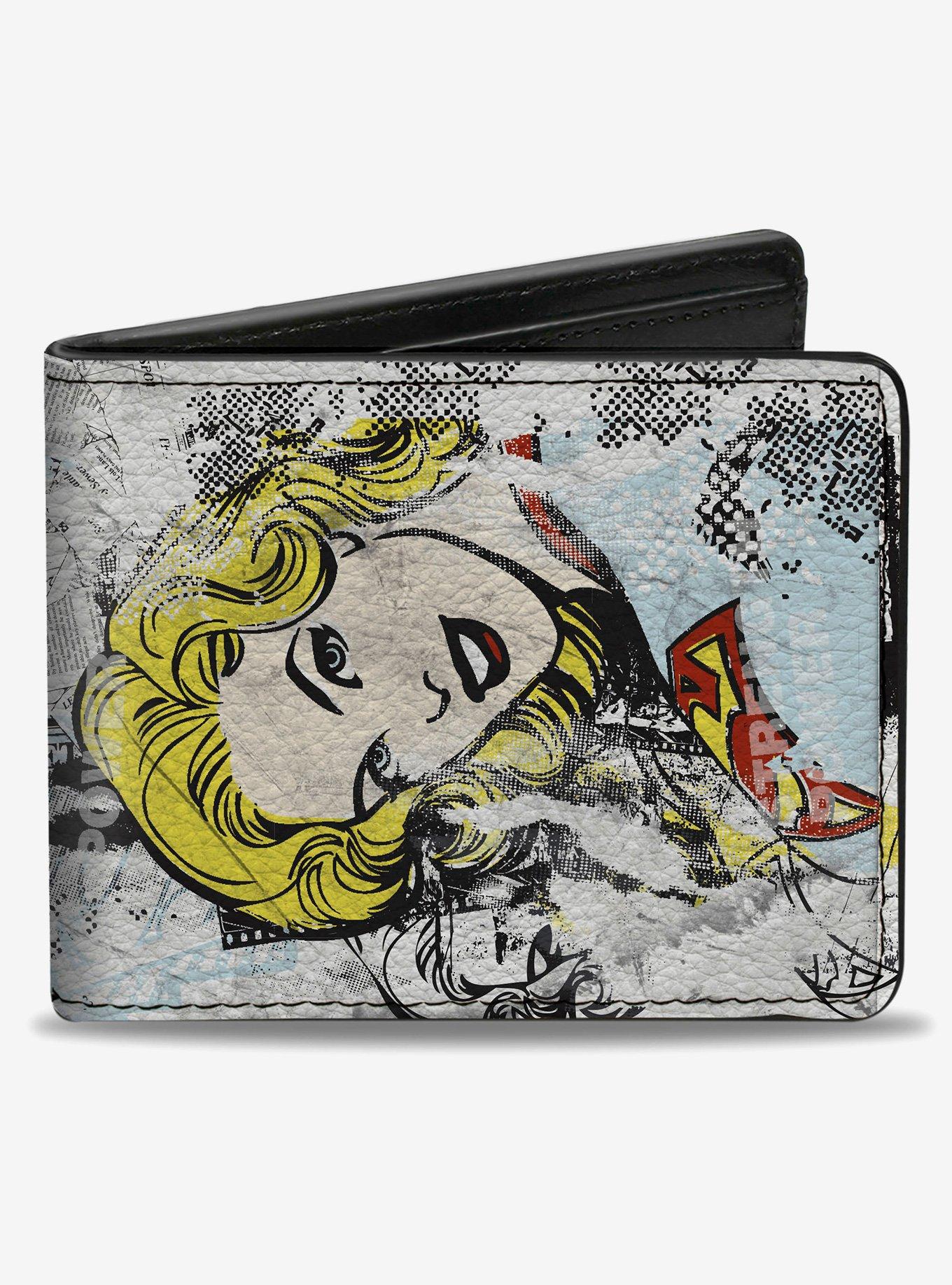 DC Comics Supergirl Pose Daily Planet Collage Multi Bifold Wallet, , hi-res