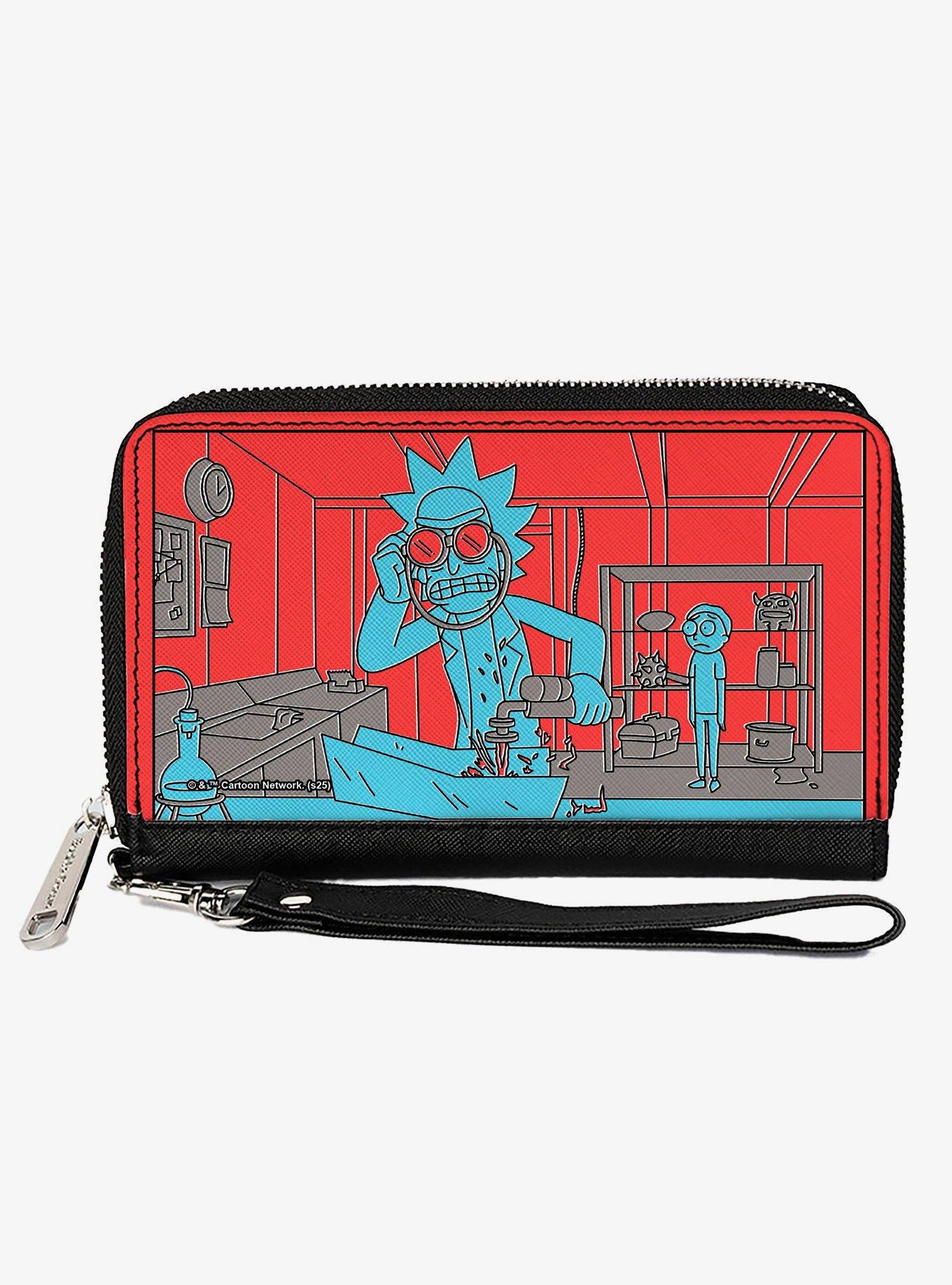 Rick and Morty Welding Lab Scene Zip Around Wallet, , hi-res