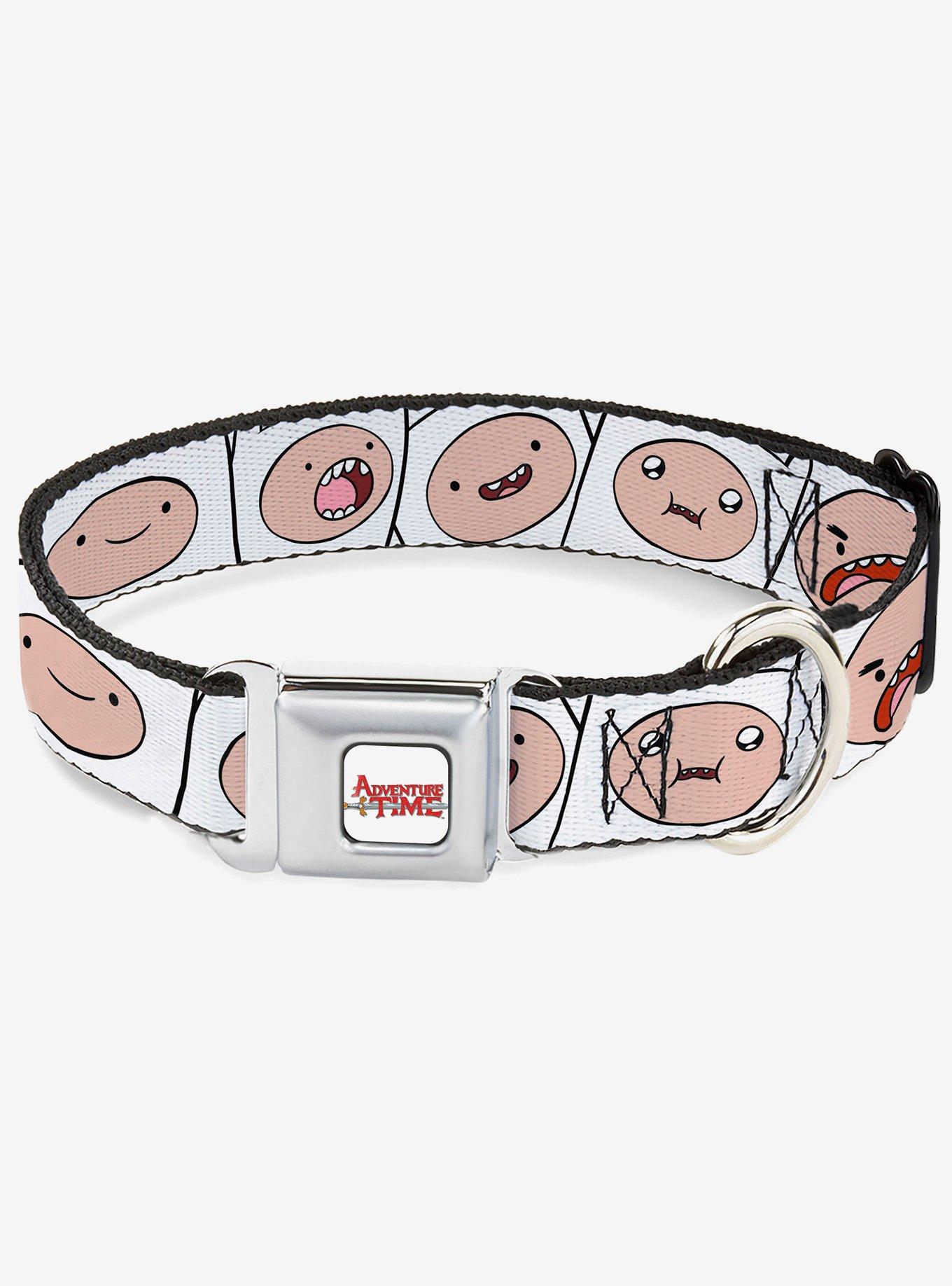 Adventure Time Finn Expression Blocks Seatbelt Buckle Dog Collar, , hi-res