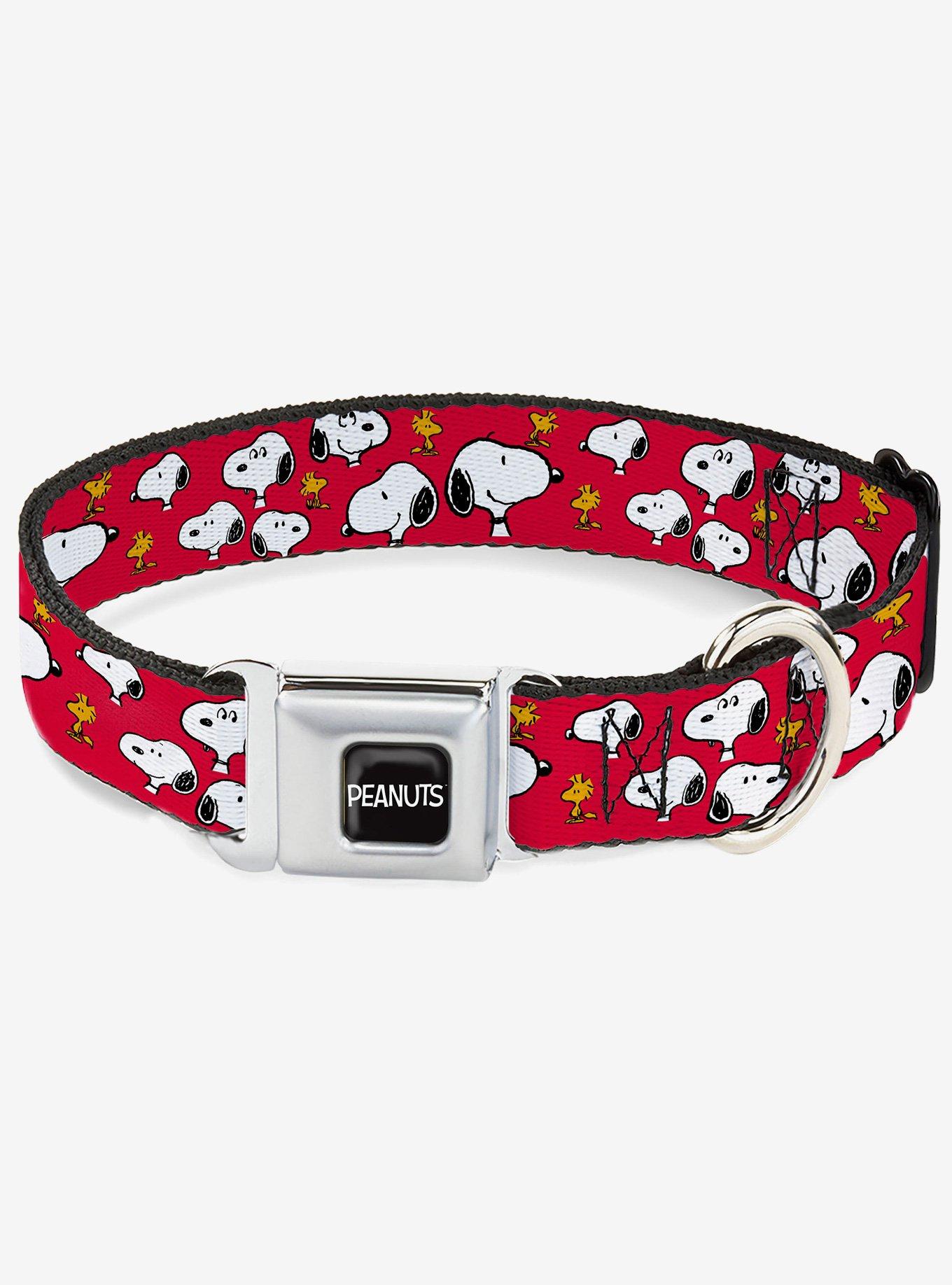 Peanuts Snoopy and Woodstock Poses Scattered Seatbelt Buckle Dog Collar, , hi-res
