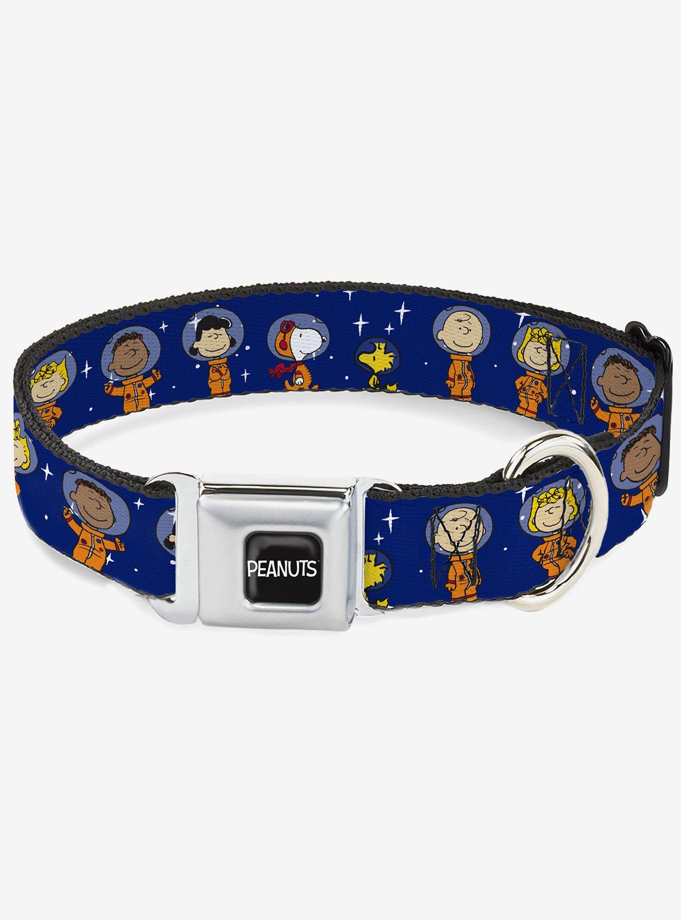 Peanuts Gang Astronauts Standing Poses Stars Seatbelt Buckle Dog Collar, , hi-res