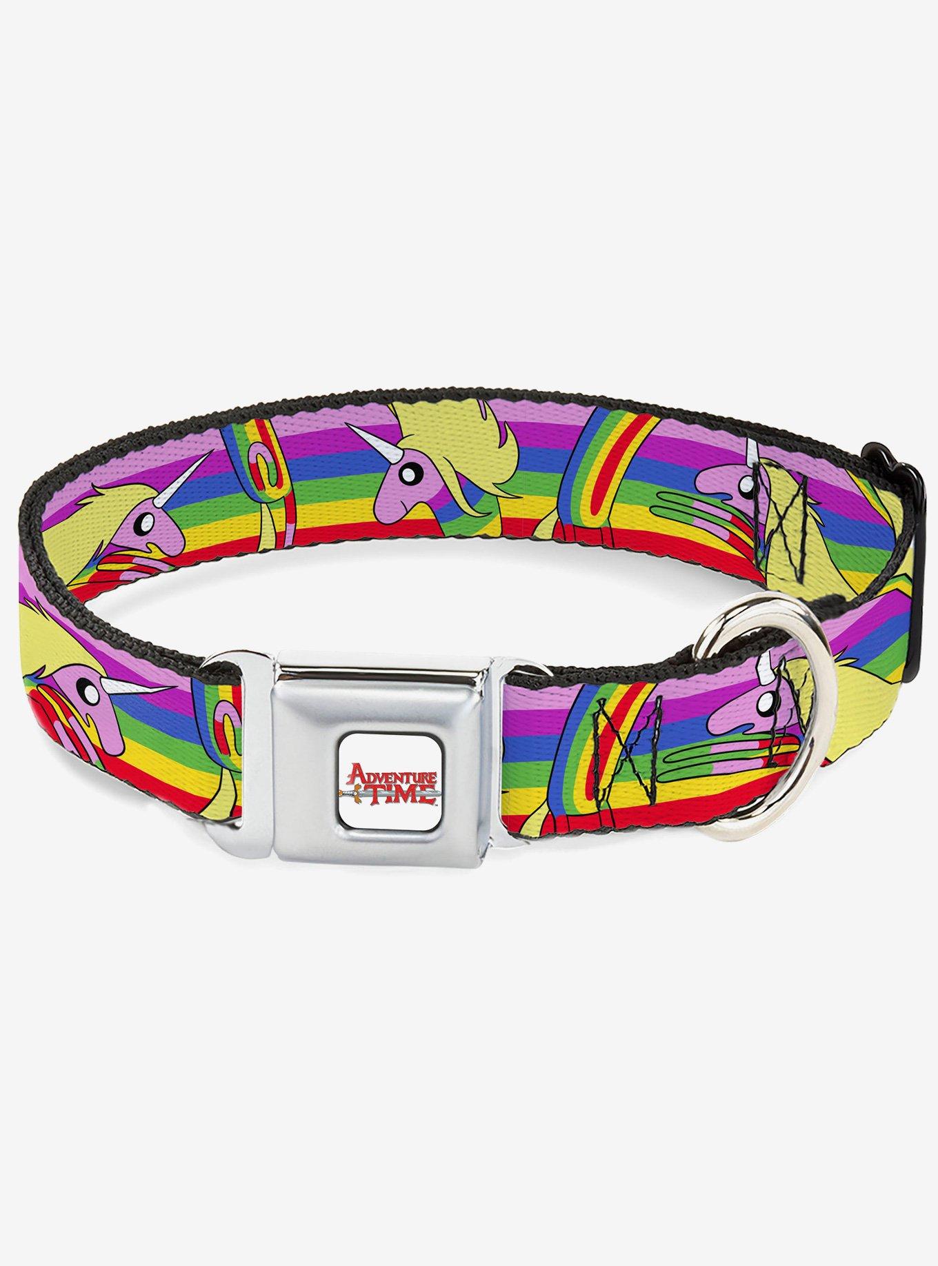Adventure Time Lady Raincorn Poses Stripe Rainbow Seatbelt Buckle Dog Collar, , hi-res
