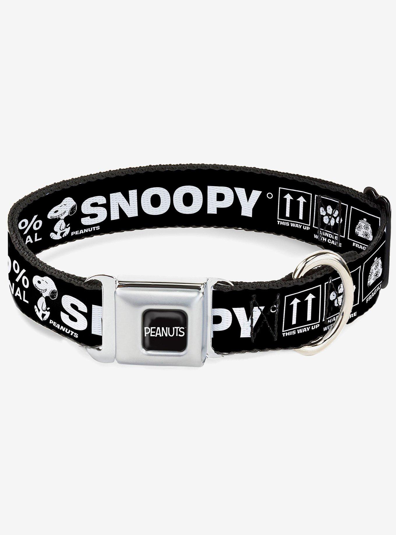 Peanuts Snoopy Care Symbols 100% Original Seatbelt Buckle Dog Collar, , hi-res
