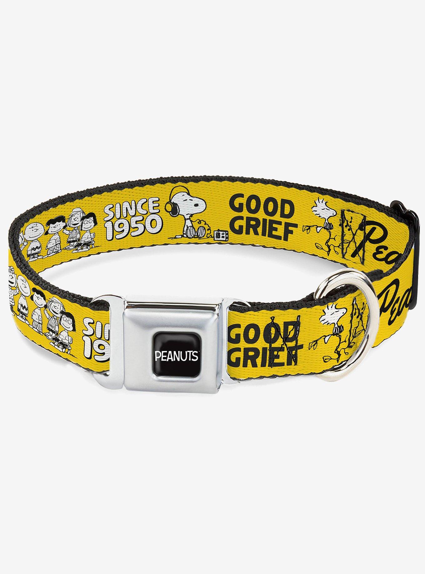 Peanuts Gang Since 1950 Good Grief Group Pose Seatbelt Buckle Dog Collar, , hi-res