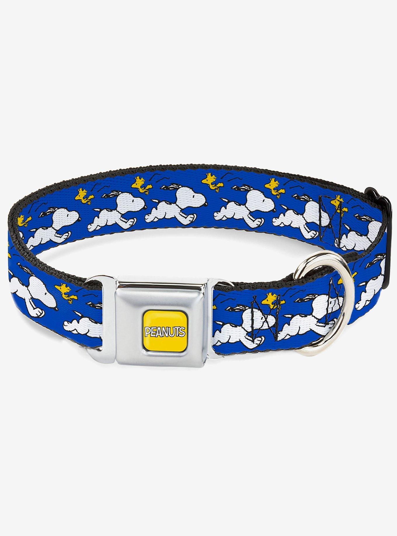 Peanuts Snoopy Running and Woodstock Pose Seatbelt Buckle Dog Collar, , hi-res