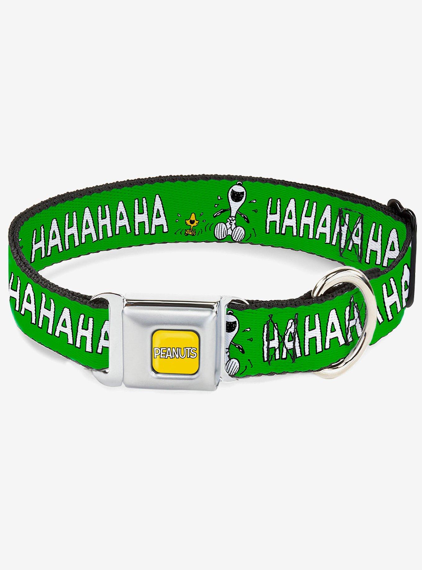 Peanuts Snoopy and Woodstock Laughing HaHa Pose Seatbelt Buckle Dog Collar, , hi-res
