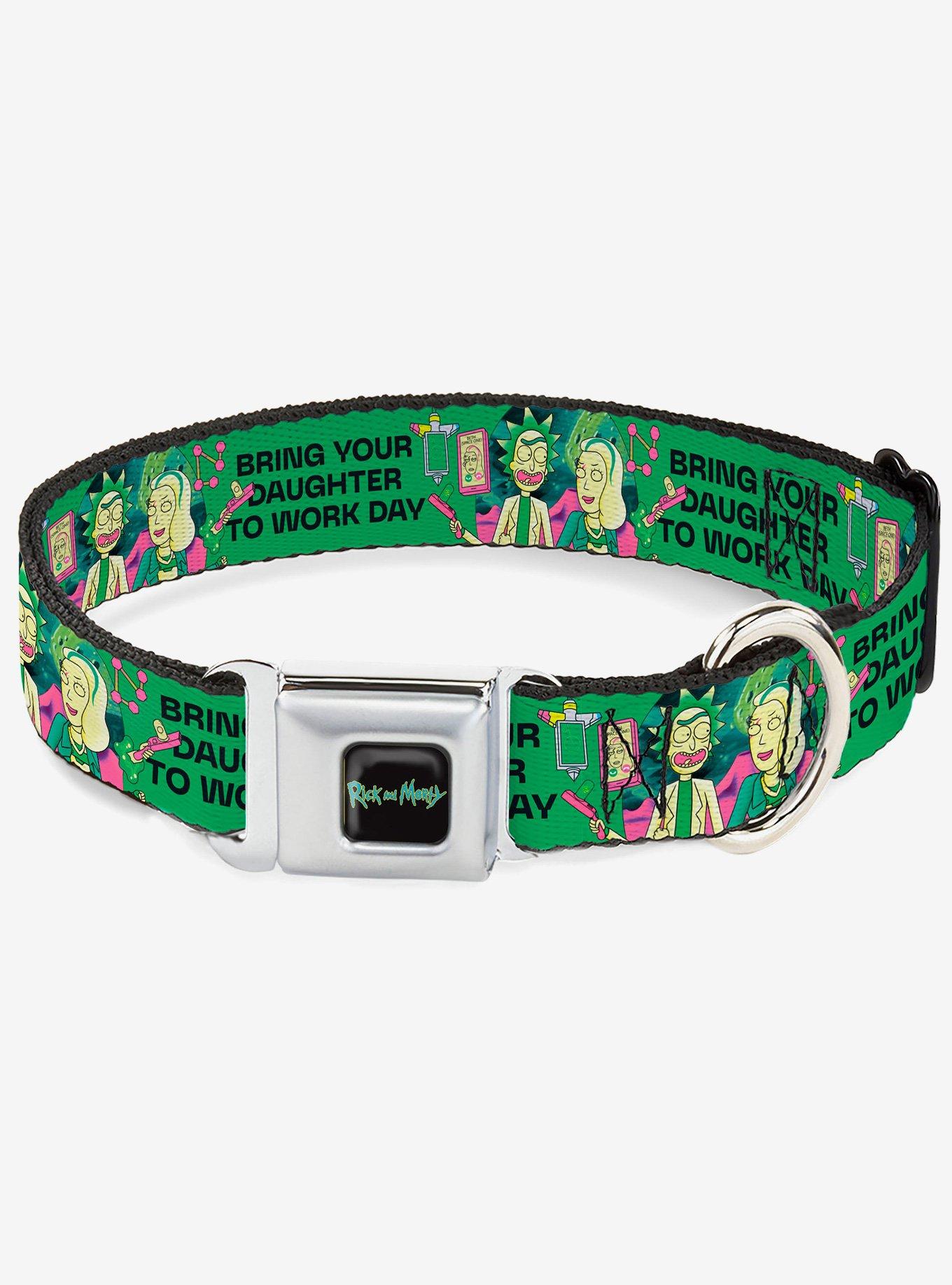 Rick and Morty Rick with Beth Bring Your Daughter to Work Day Seatbelt Buckle Dog Collar, , hi-res