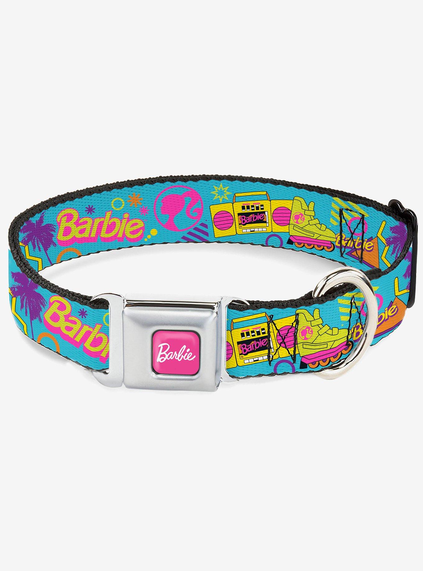 Barbie Eighties Icons Bright Multi Seatbelt Buckle Dog Collar, , hi-res
