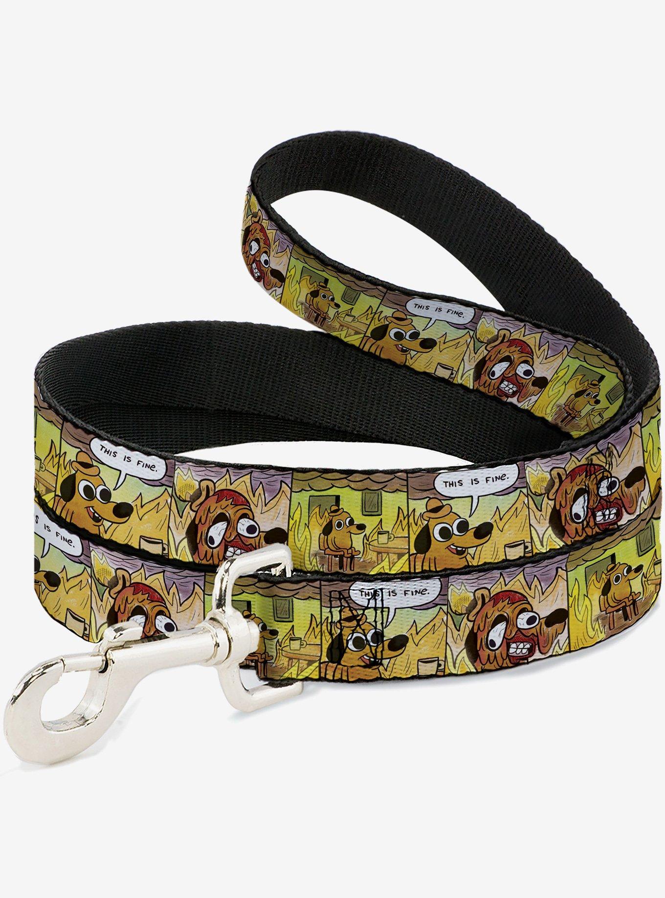 This Is Fine Question Hound Cafe Fire Comic Strip Blocks Dog Leash, , hi-res
