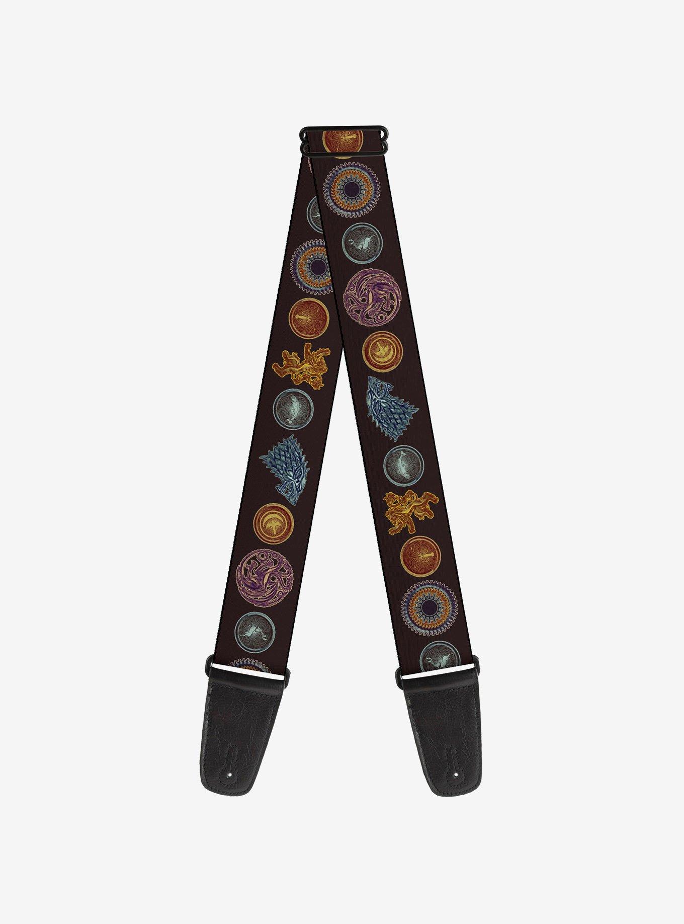 Game of Thrones Eight House Sigil Symbols Multi Guitar Strap, , hi-res