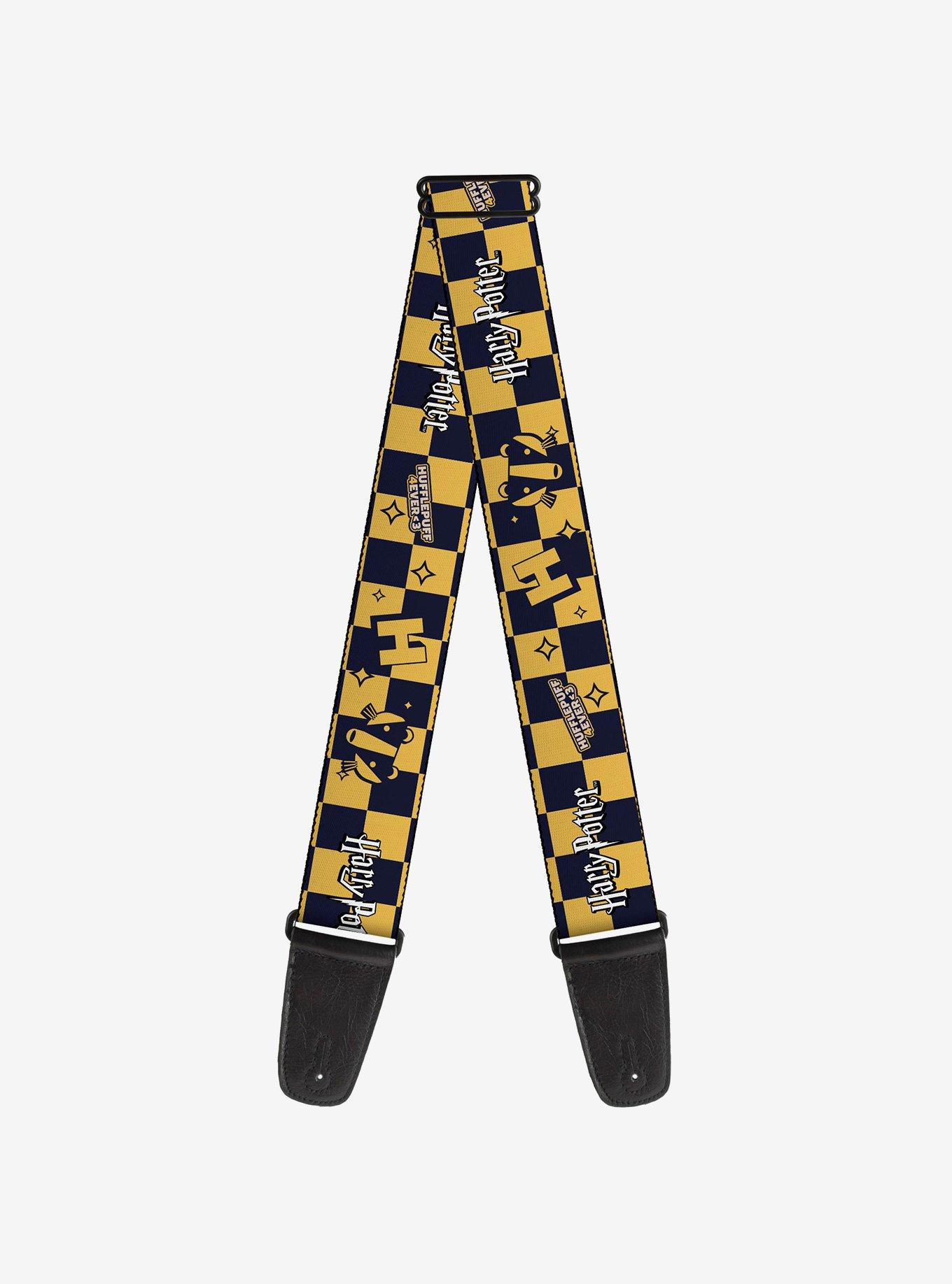 Harry Potter Hufflepuff Icons Checker Guitar Strap, , hi-res