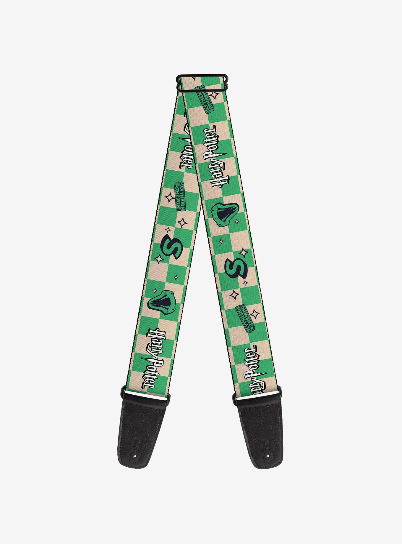 Harry Potter Slytherin Icons Checker Guitar Strap, , hi-res