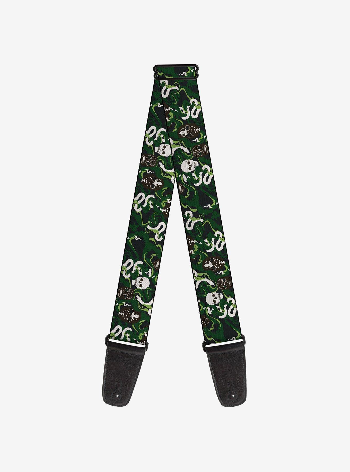 Harry Potter Slytherin Camo and Title Logo Guitar Strap, , hi-res