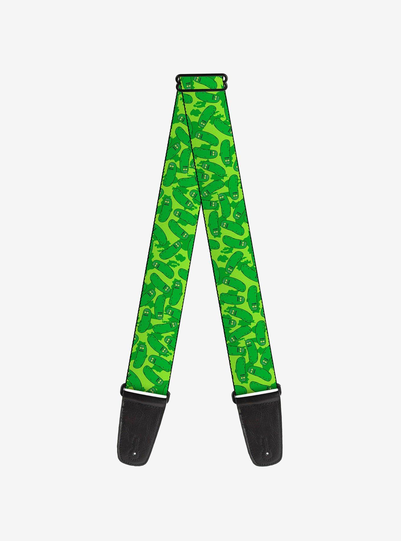 Rick and Morty Pickle Rick Scattered Greens Guitar Strap, , hi-res