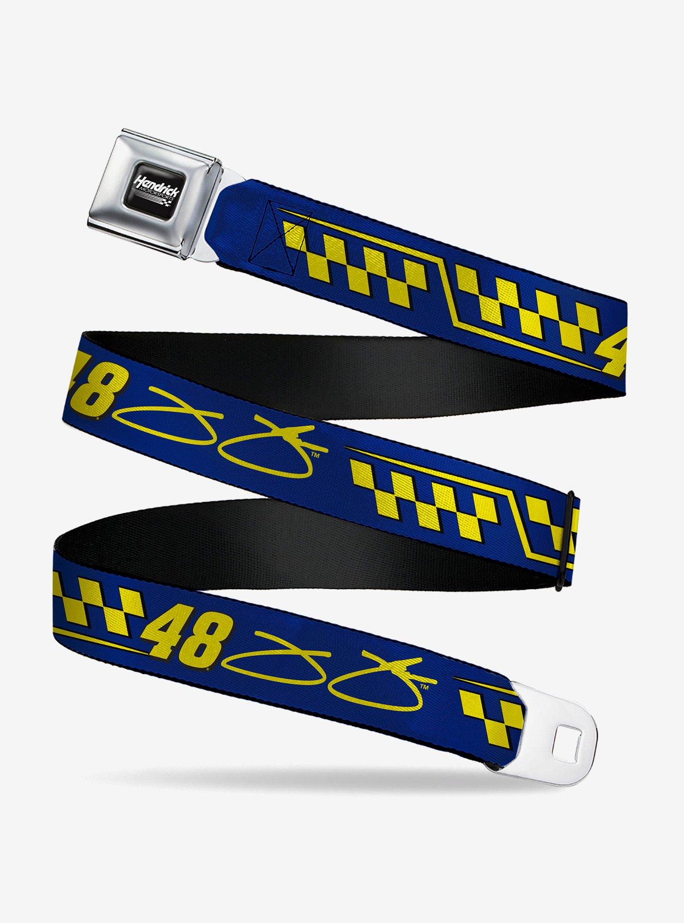 Hendrick Motorsports Jimmie Johnson #48 Autograph Checker Seatbelt Buckle Belt, , hi-res
