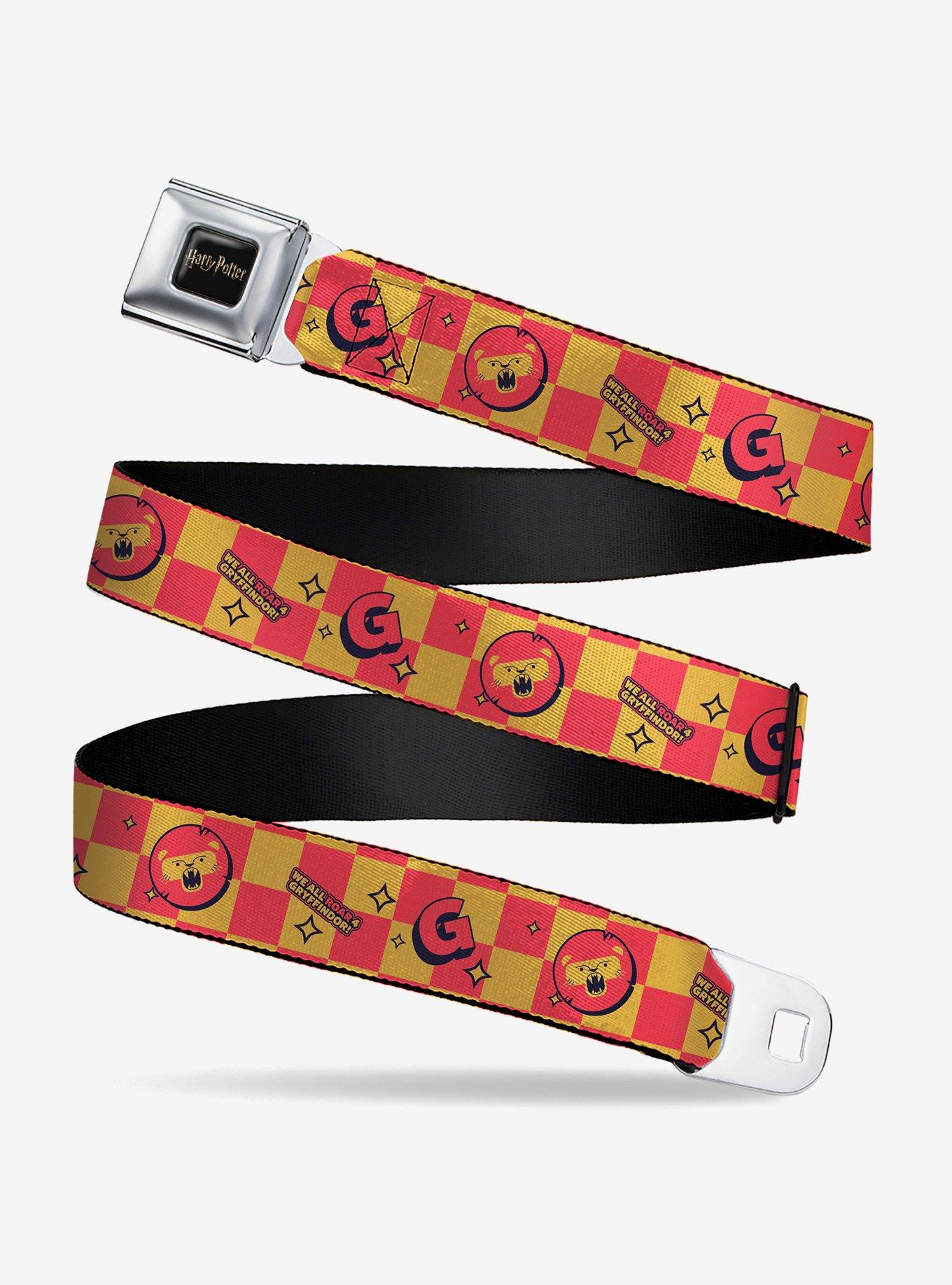 Harry Potter Gryffindor Icons Checker Seatbelt Buckle Belt, , hi-res