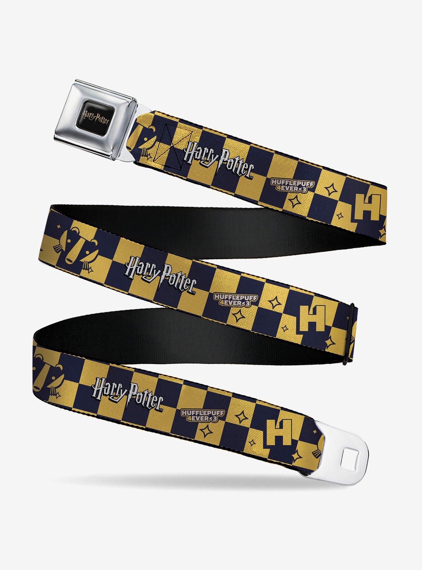 Harry Potter Hufflepuff Icons Checker Seatbelt Buckle Belt, , hi-res