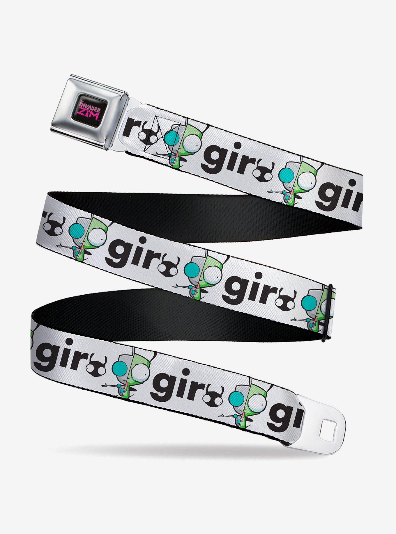 Invader Zim and GIR Split Pose and Text Seatbelt Buckle Belt, , hi-res