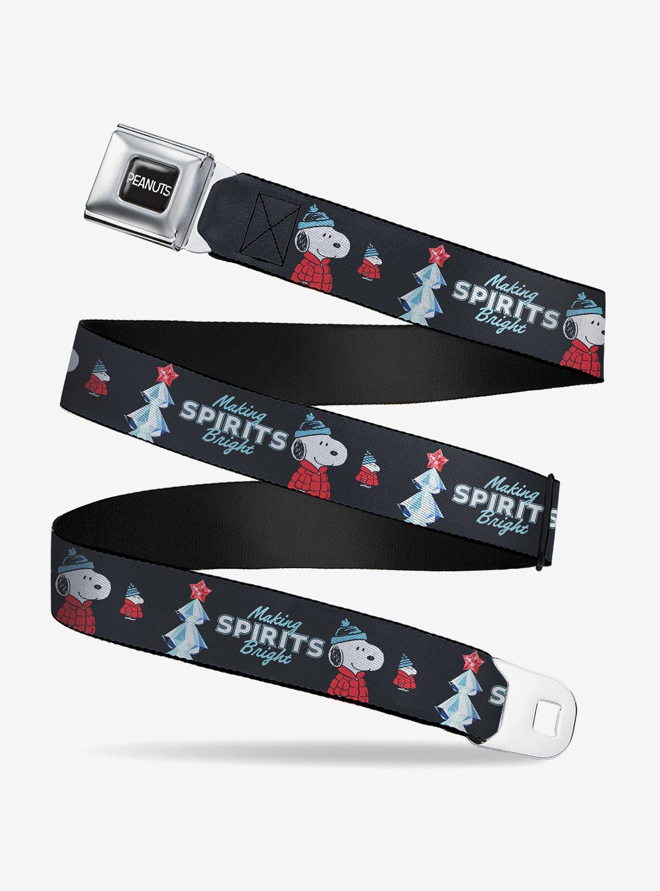 Peanuts Snoopy and Woodstock Puffy Jacket Making Spirits Bright Seatbelt Buckle Belt, , hi-res