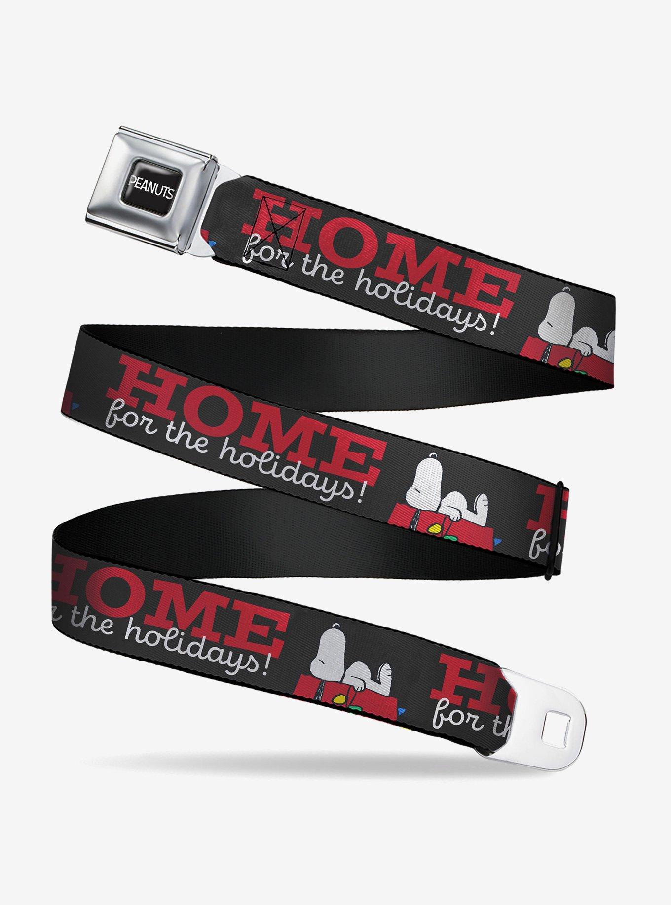 Peanuts Snoopy Home For the Holidays Dog House Pose Seatbelt Buckle Belt, , hi-res
