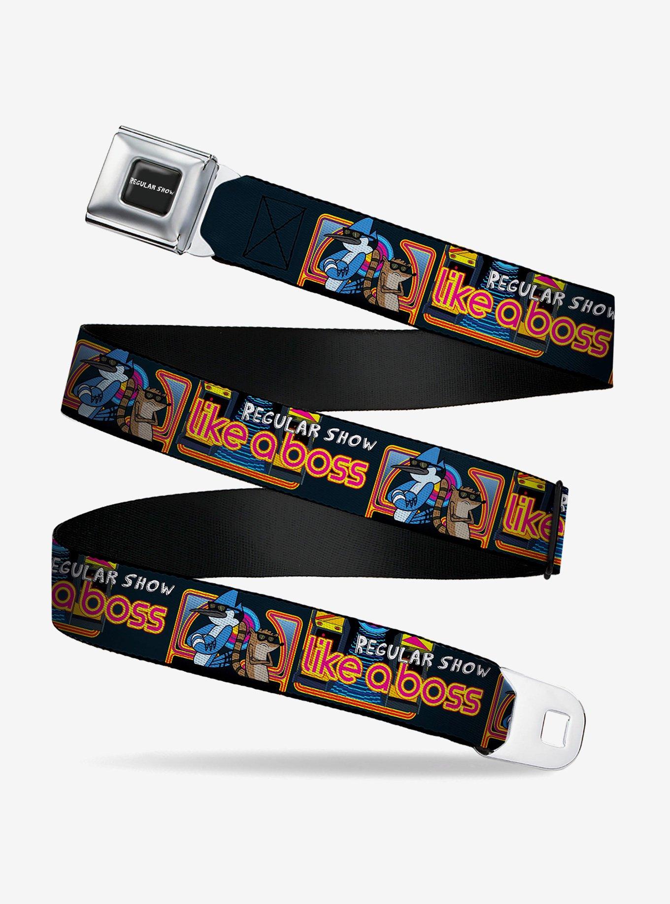 Regular Show Mordecai and Rigby Like a Boss Pose Multi Seatbelt Buckle Belt, , hi-res