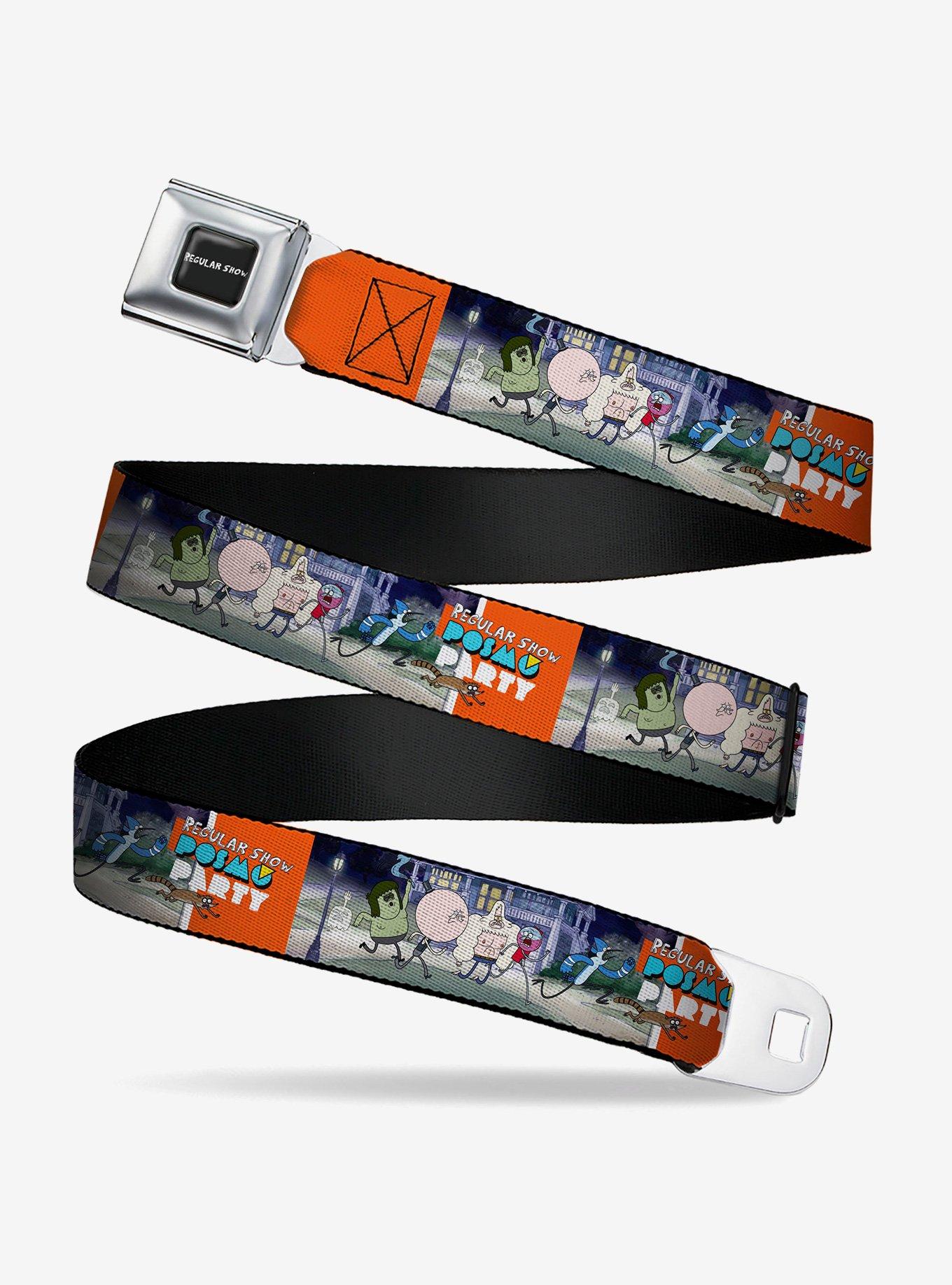 Regular Show Characters Posmo Party Running Group Pose Seatbelt Buckle Belt, , hi-res