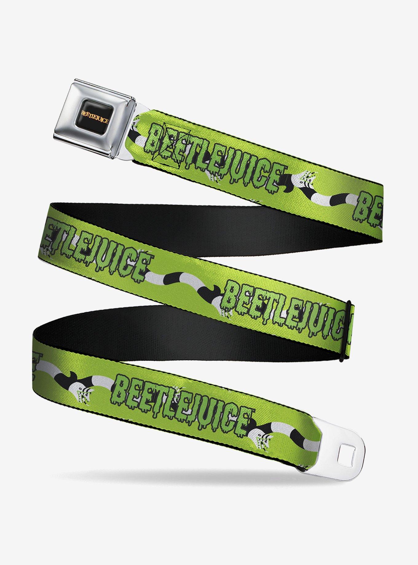 Beetlejuice Slime Title and Sandworms Green Seatbelt Buckle Belt, , hi-res