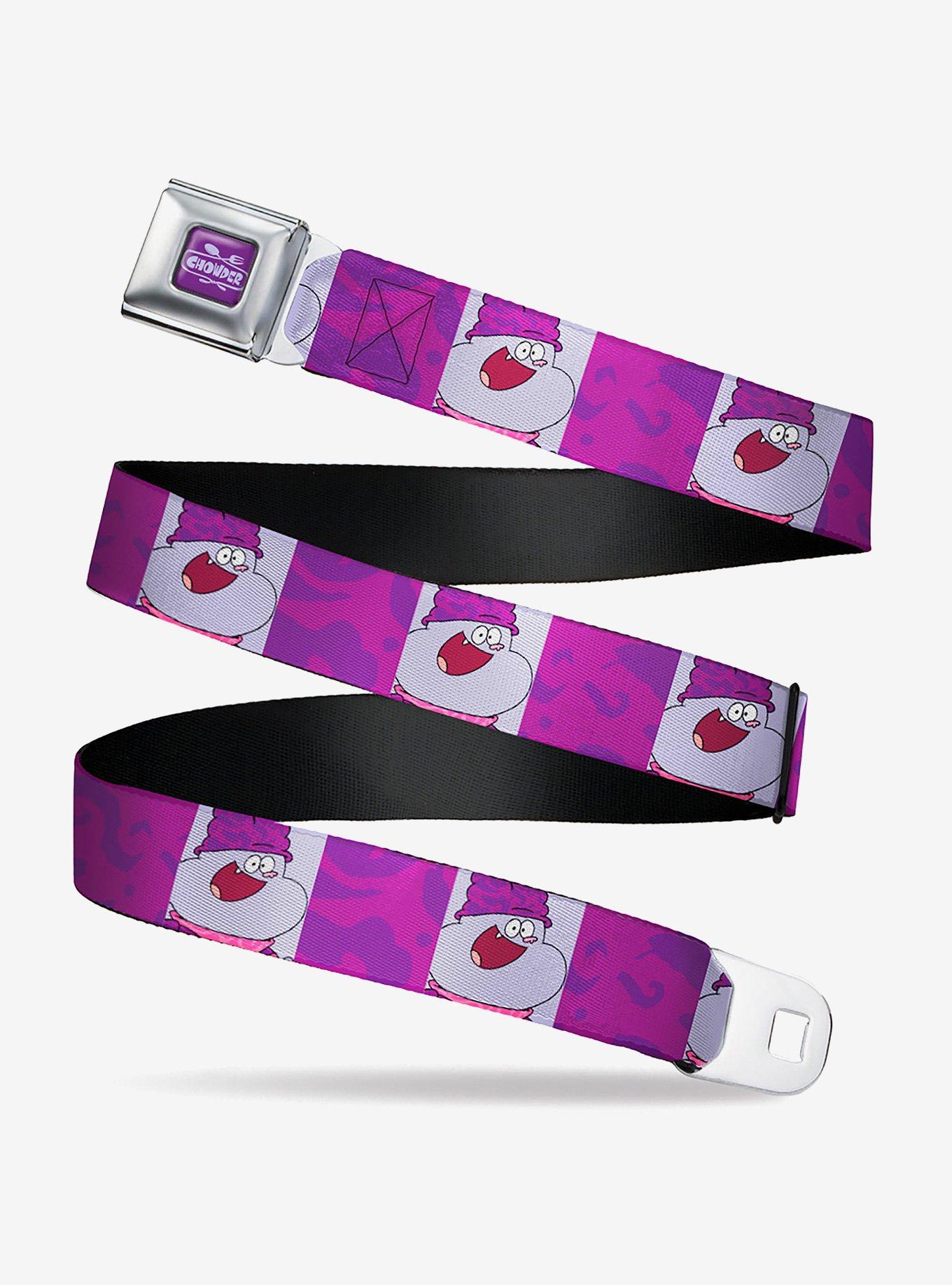 Chowder Smiling Expression Blocks Seatbelt Buckle Belt, , hi-res