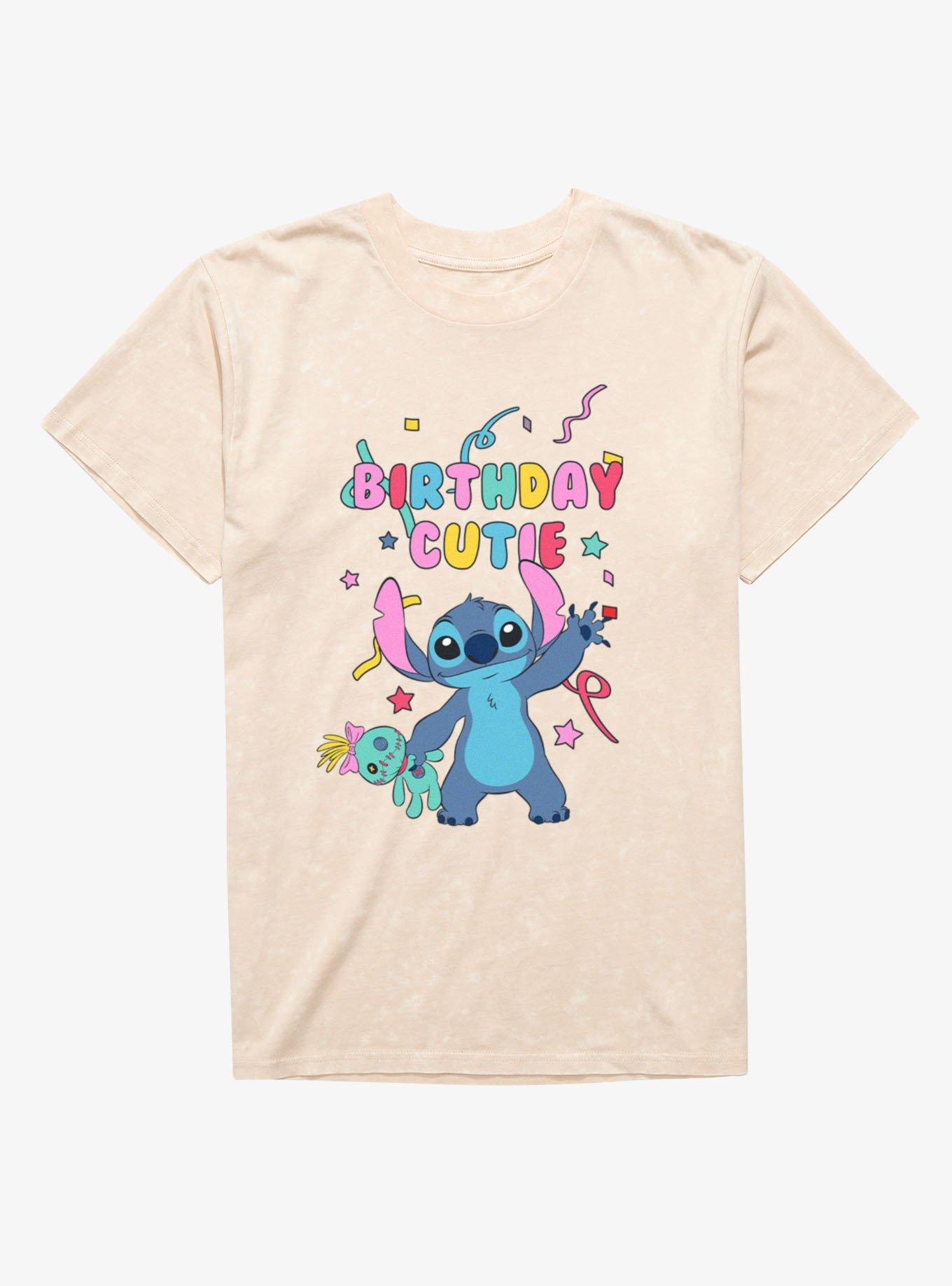 Disney Lilo & Stitch Birthday Cutie Confetti Wave Mineral Wash T-Shirt, , hi-res