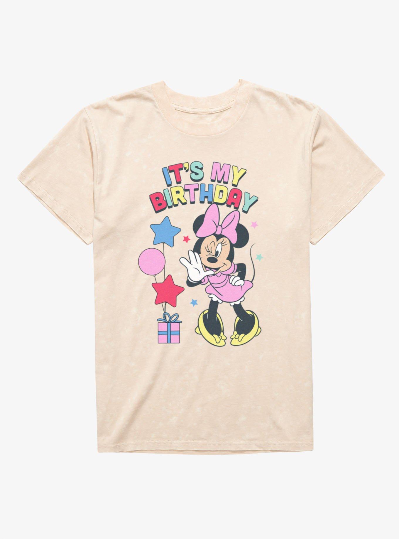 Disney Minnie Mouse It's My Birthday Wink And Whisper Mineral Wash T-Shirt, , hi-res