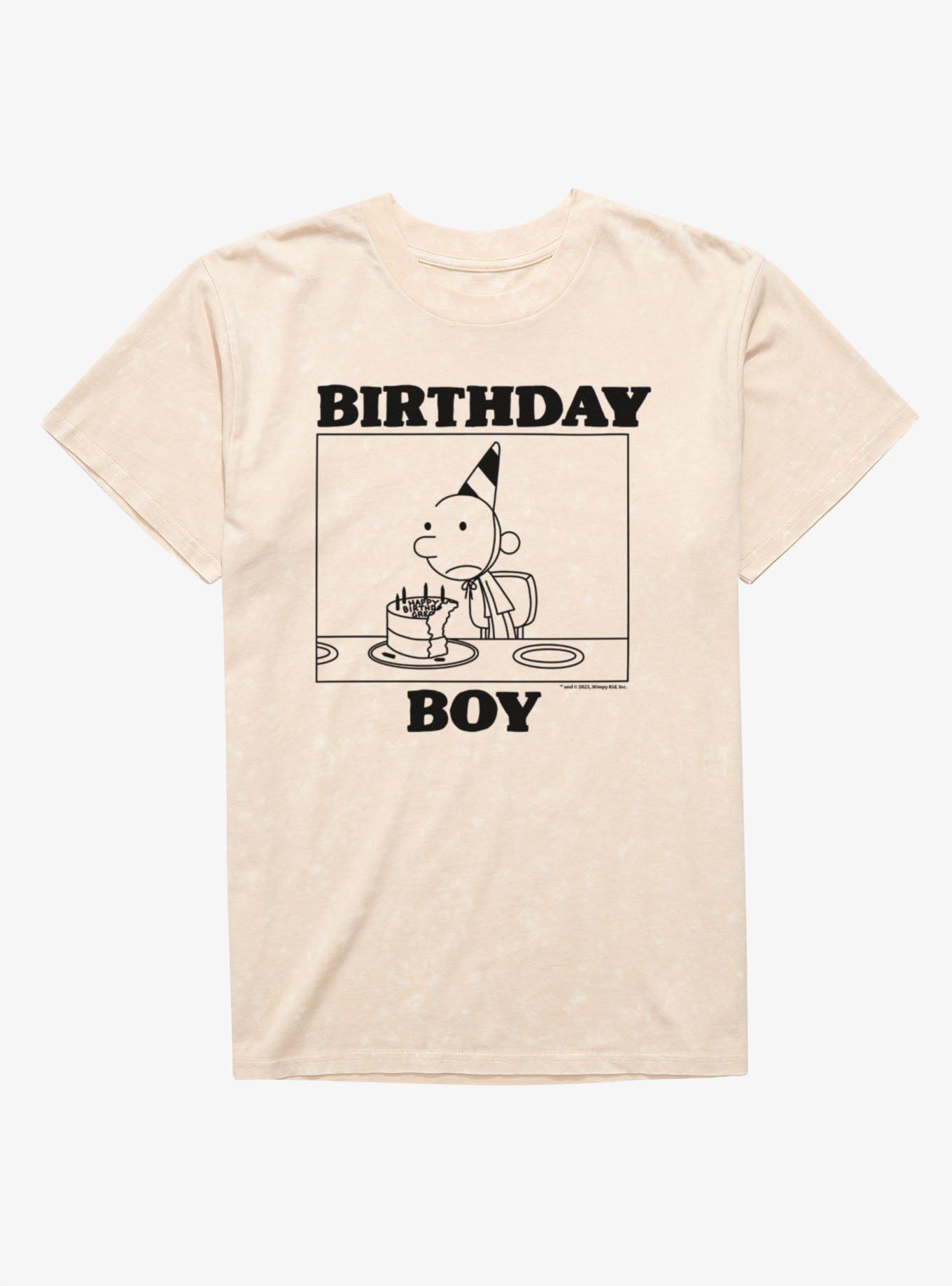 Diary of a Wimpy Kid Birthday Boy Sad Greg Cake Mineral Wash T-Shirt, , hi-res