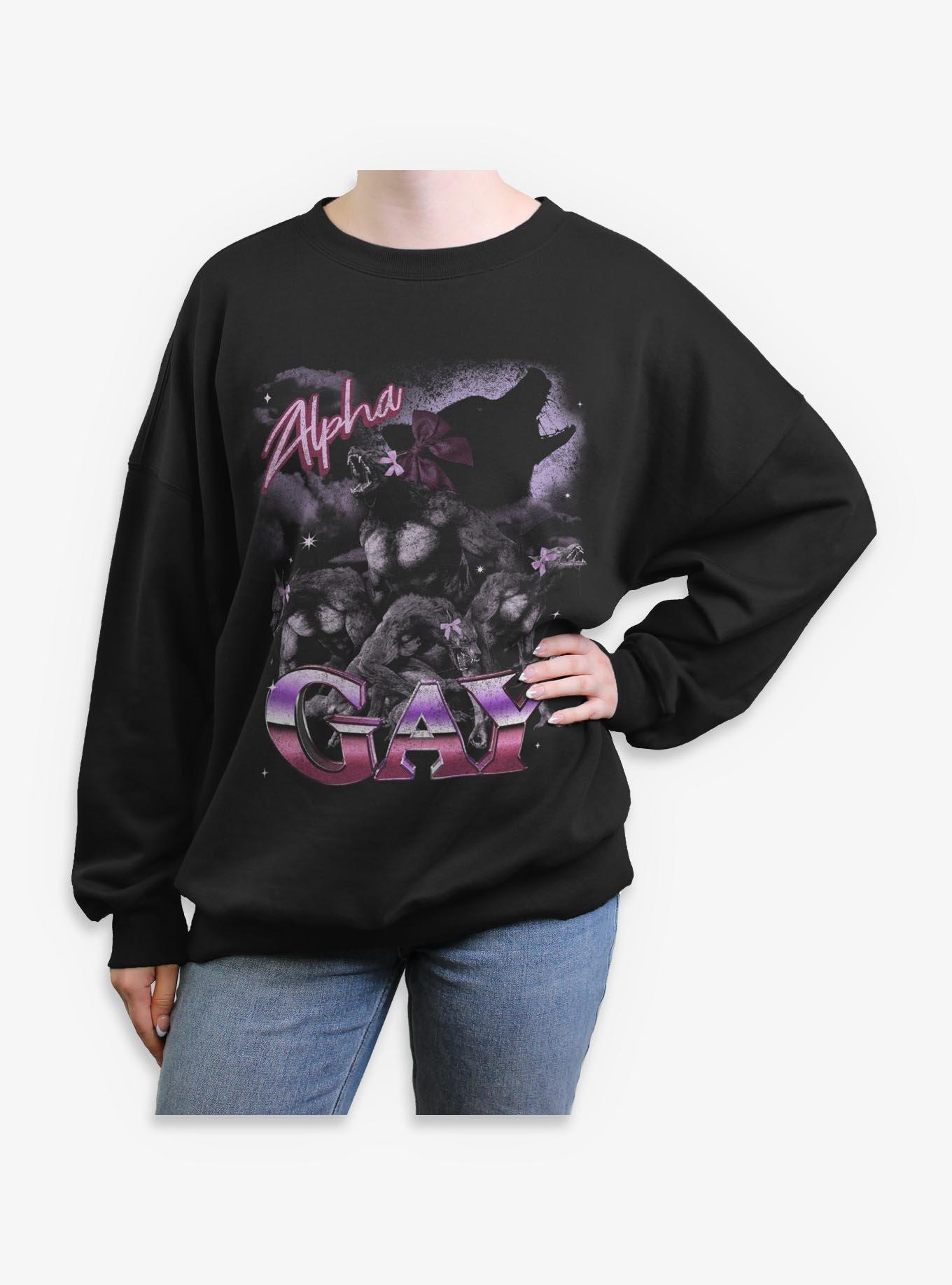 Alpha Gay Womens Oversized Sweatshirt BoxLunch Exclusive, , hi-res
