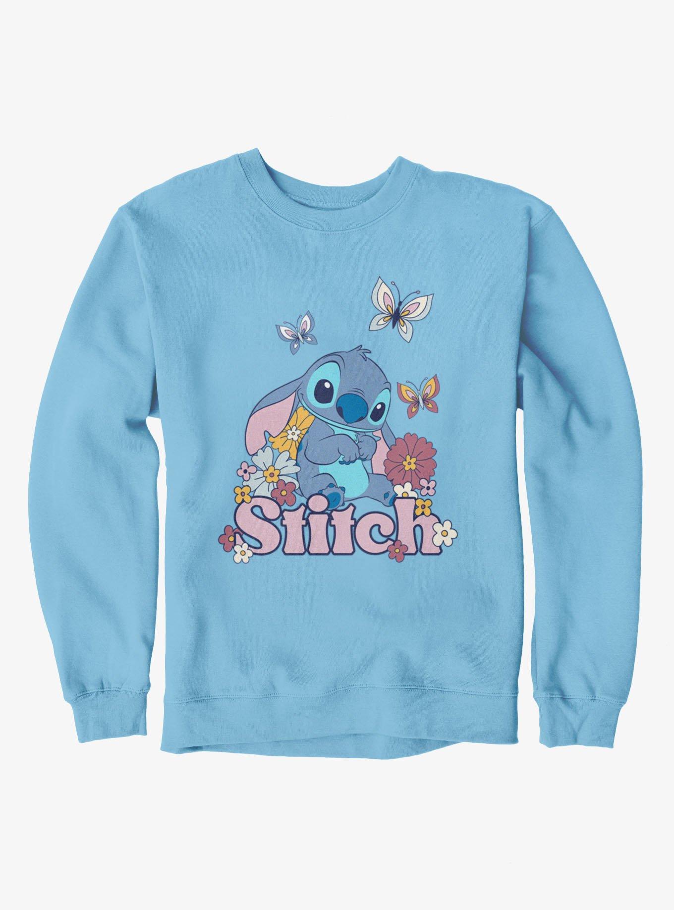 Disney Lilo & Stitch Flowers And Butterfly Sweatshirt, , hi-res