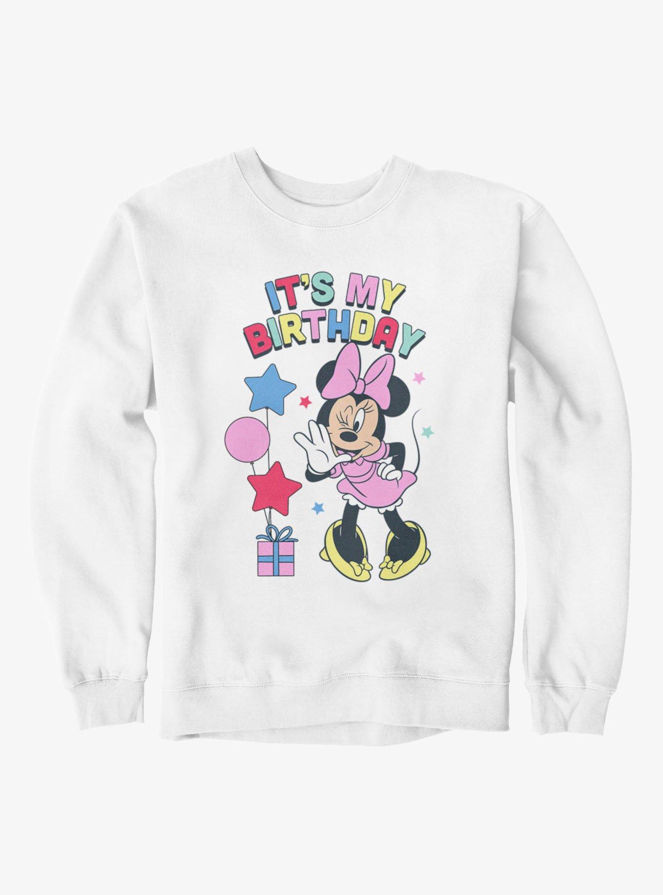 Disney Minnie Mouse It's My Birthday Wink And Whisper Sweatshirt, , hi-res