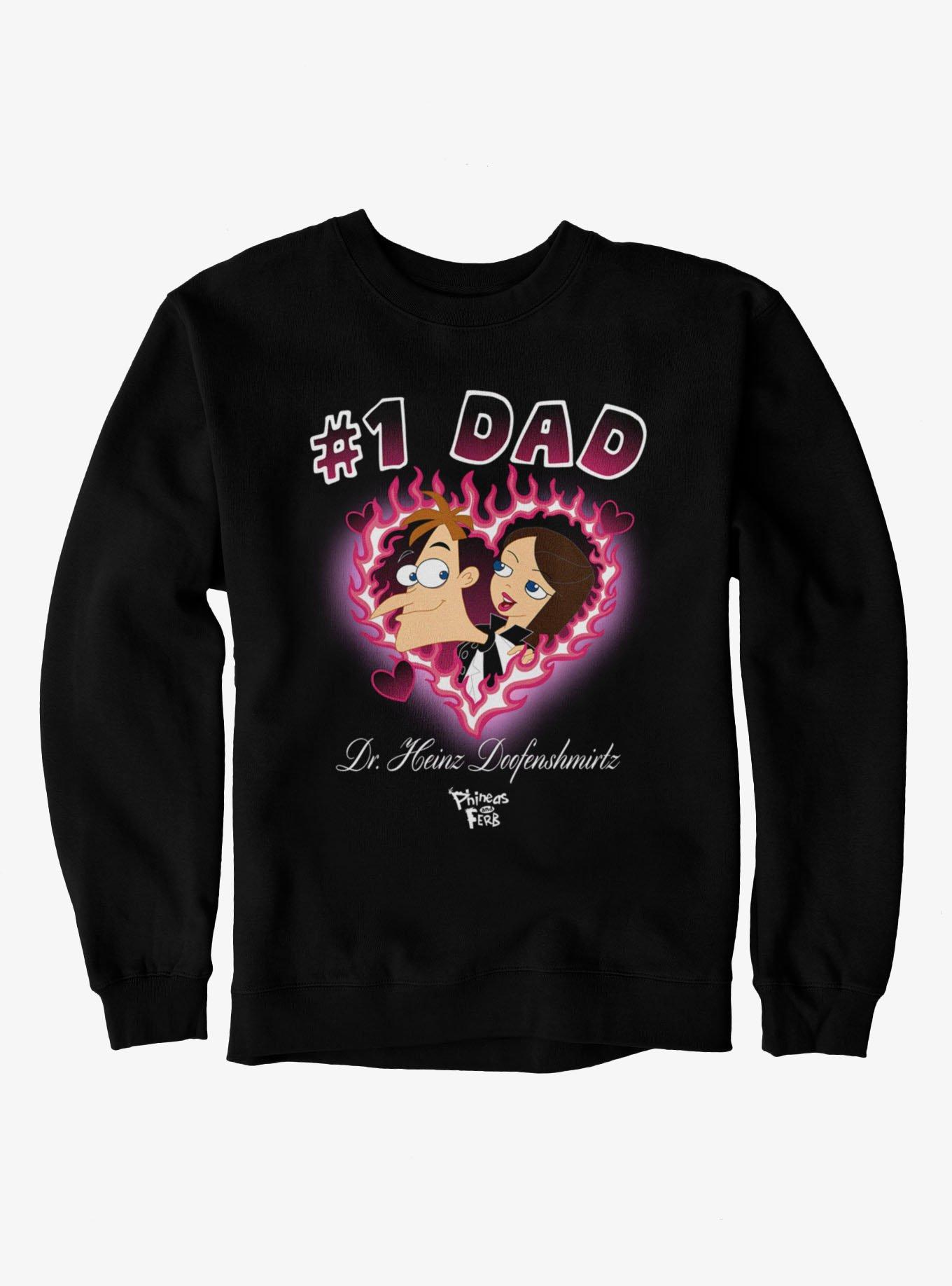 Disney Phineas And Ferb Number 1 Dad Flame Heart Dr. Doofenshmirtz Sweatshirt, , hi-res