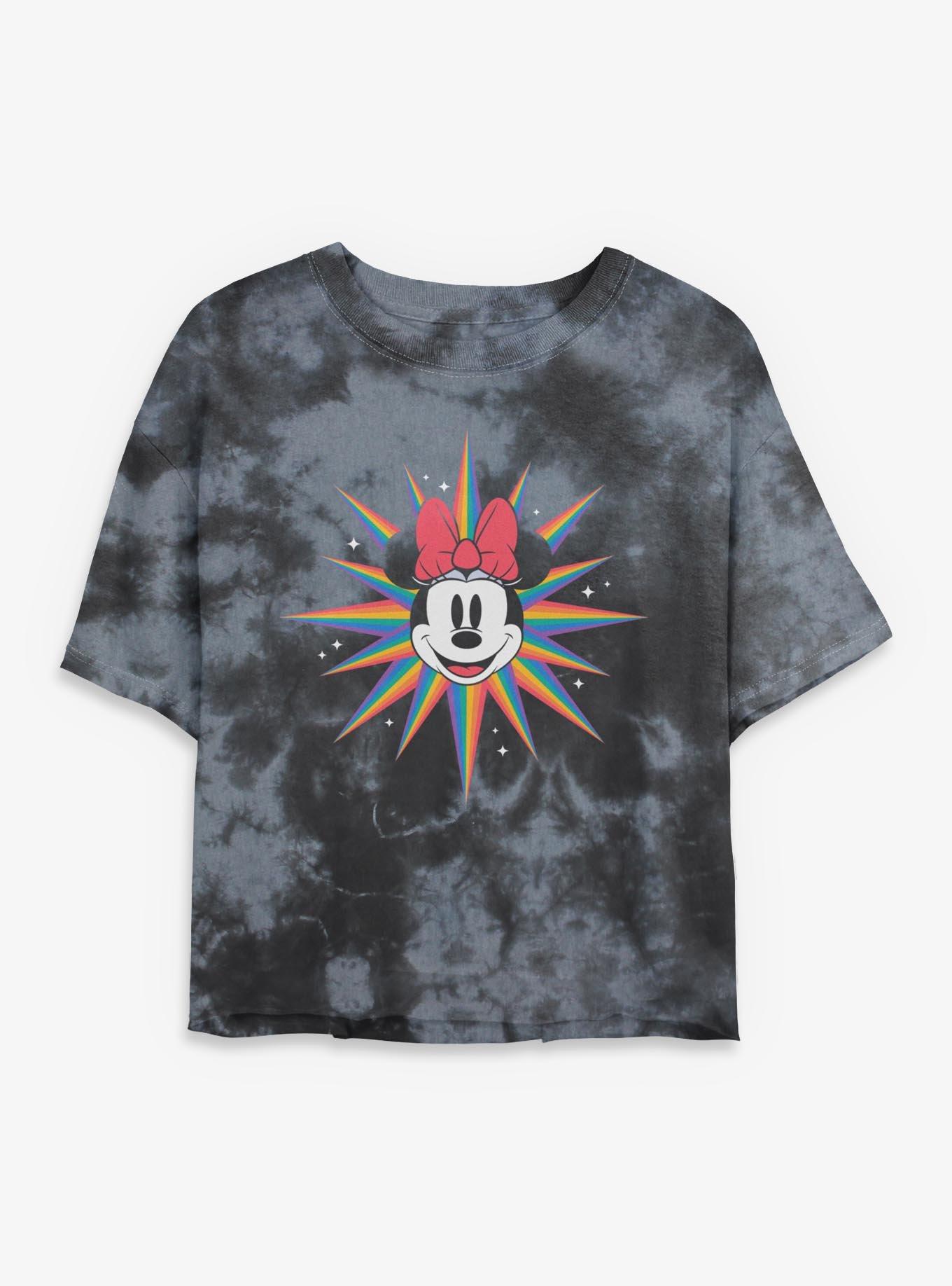 Disney Minnie Mouse Proud Star Womens Tie-Dye Crop T-Shirt, , hi-res