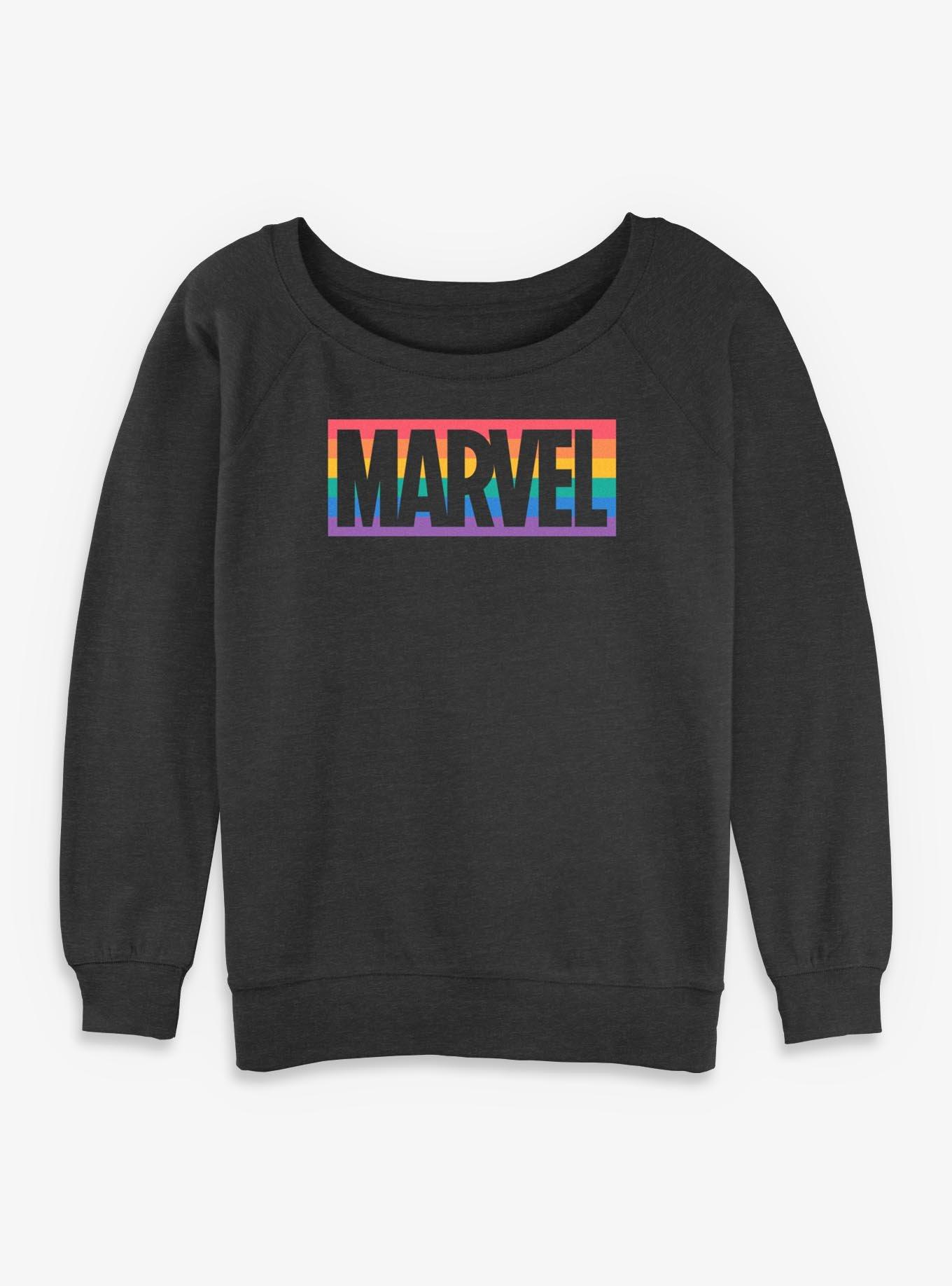 Marvel Rainbow Logo Womens Slouchy Sweatshirt, , hi-res