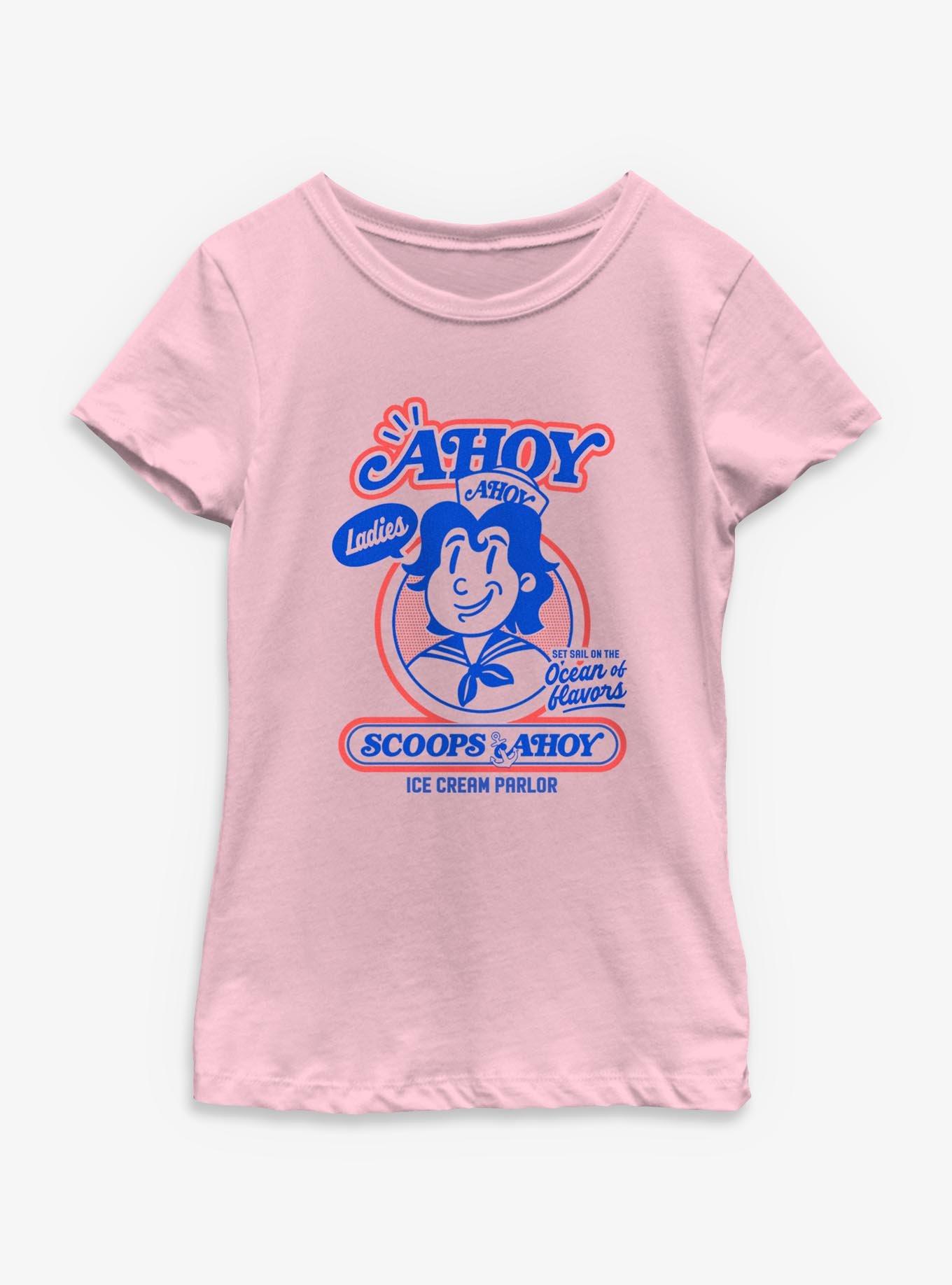 Stranger Things Retro Ahoy Badge Youth Girls T-Shirt, , hi-res