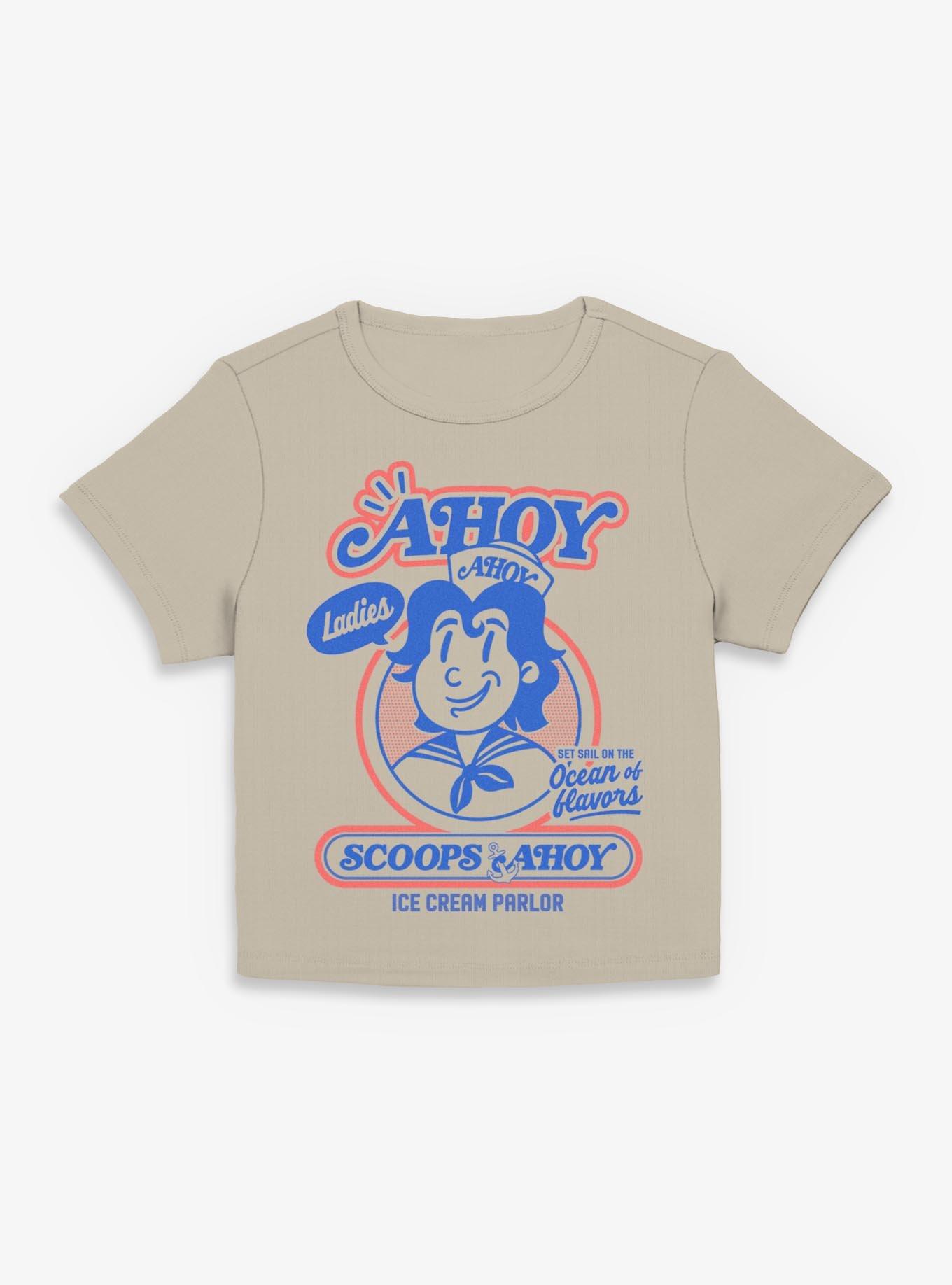Stranger Things Retro Ahoy Badge Womens Baby Tee, , hi-res
