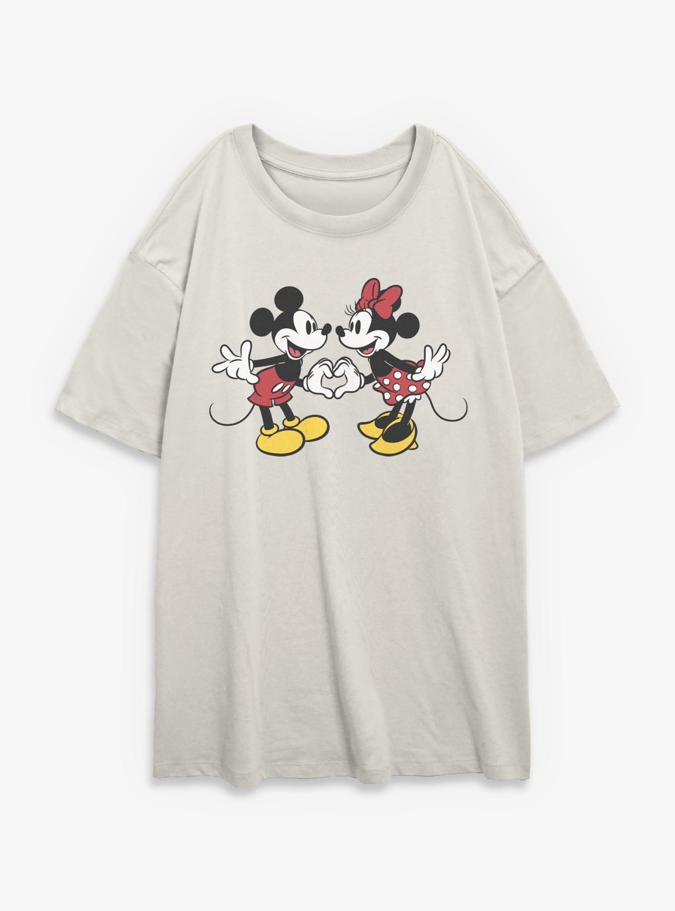 Disney Mickey Mouse Couple Heart Womens Oversized T-Shirt, , hi-res