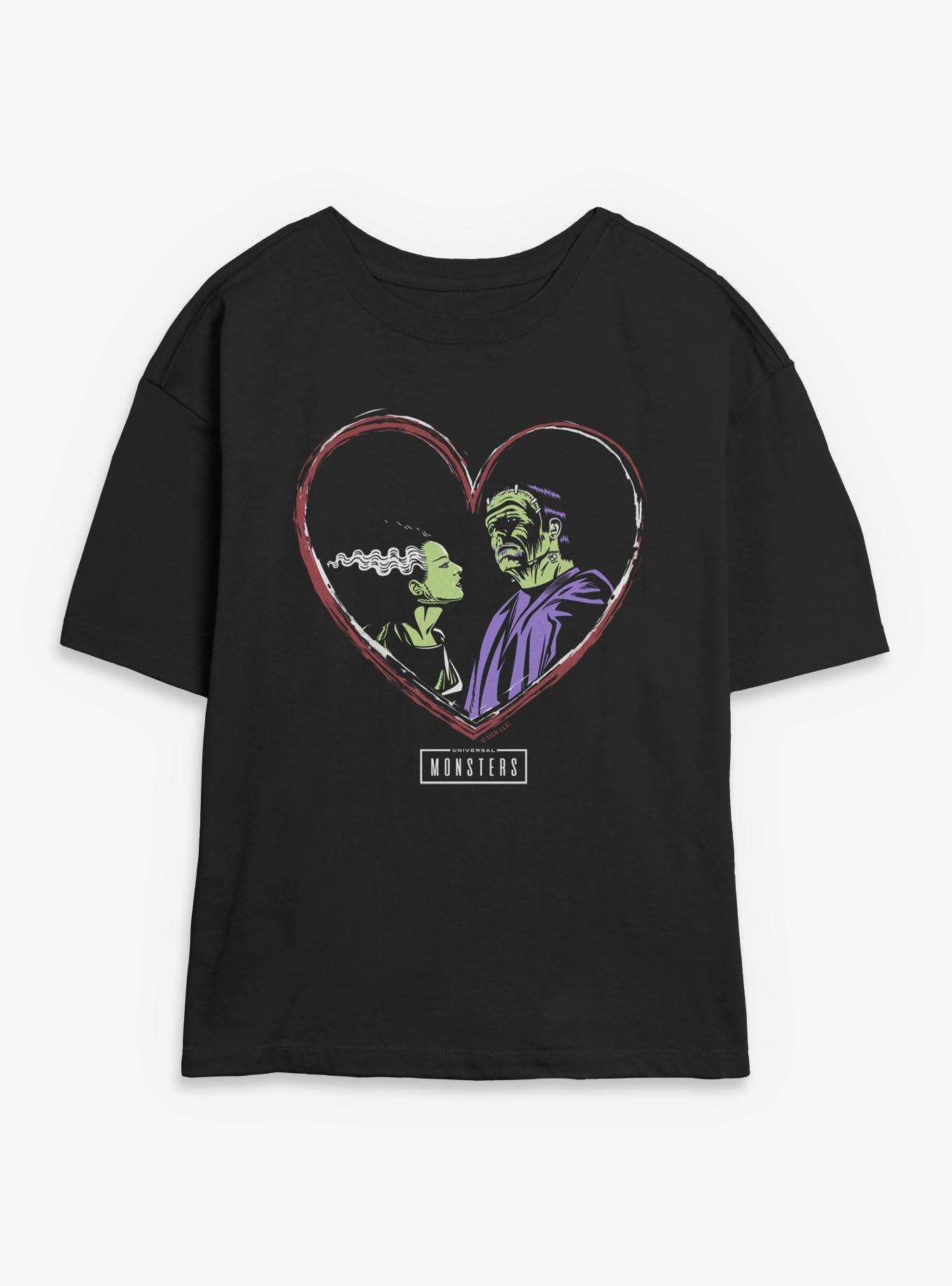 Universal Monsters Frankenstein & Bride Of Frankenstein Love Womens Skimmer Tee, , hi-res