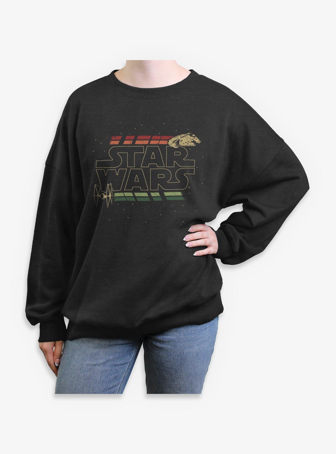 Disney Star Wars Retro Wars Womens Oversized Sweatshirt, , hi-res