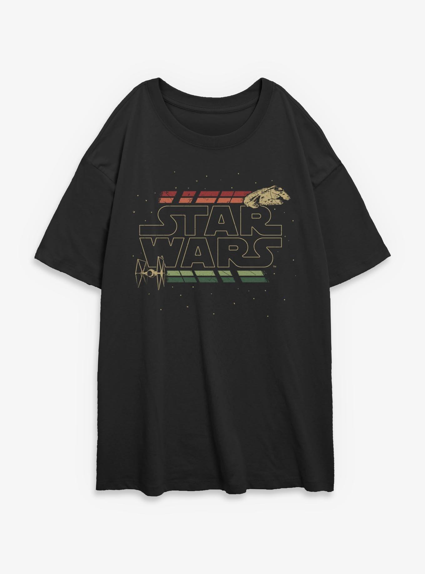 Disney Star Wars Retro Wars Womens Oversized T-Shirt, , hi-res