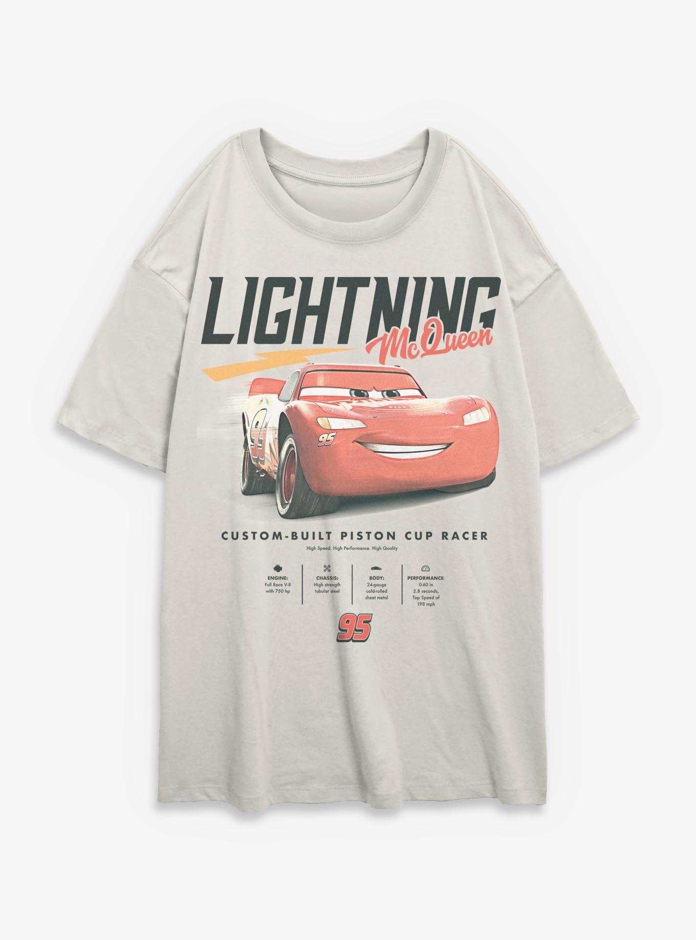Disney Pixar Cars Lightning McQueen Stats Womens Oversized T-Shirt, , hi-res