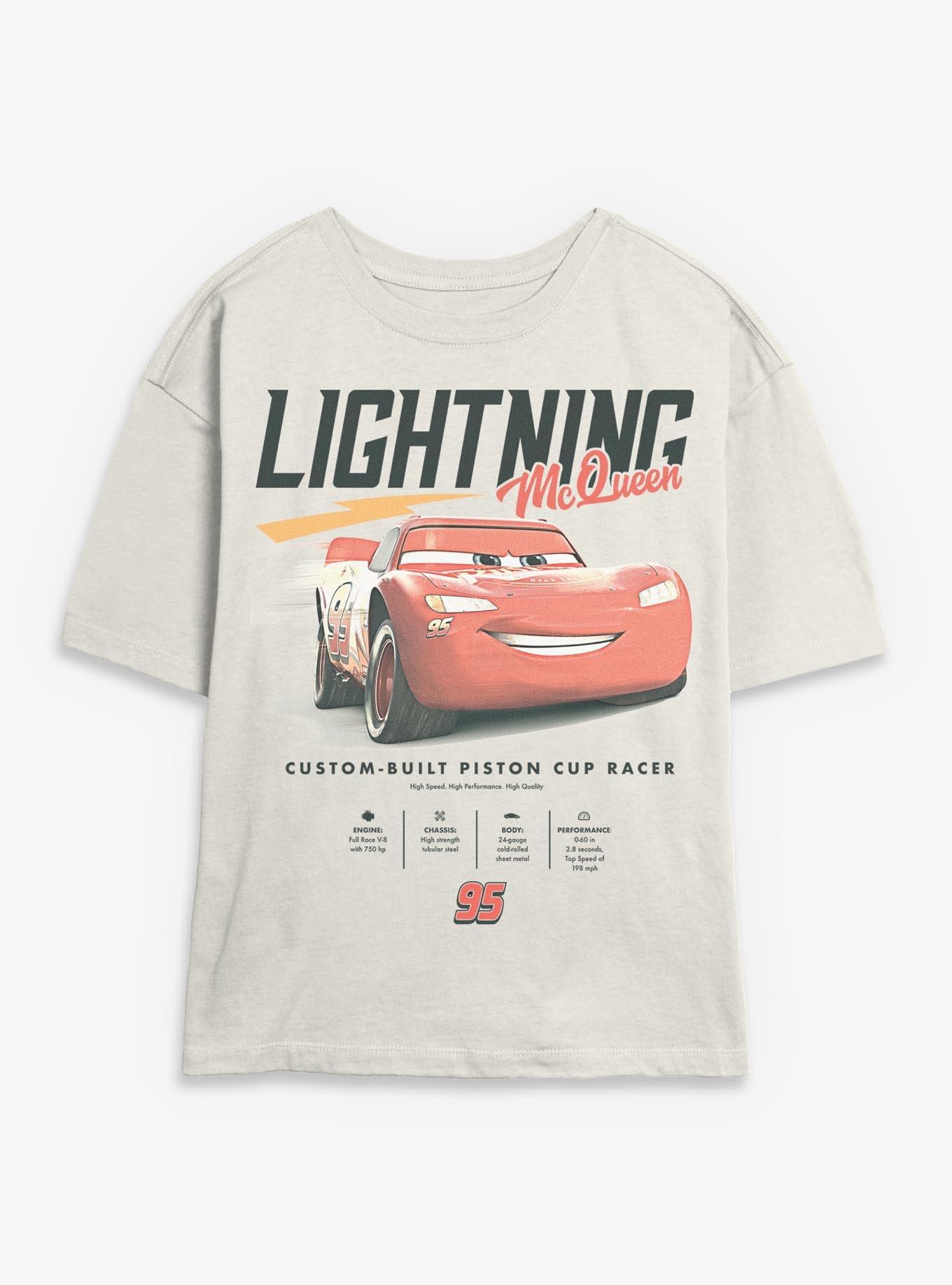 Disney Pixar Cars Lightning McQueen Stats Womens Skimmer Tee, , hi-res
