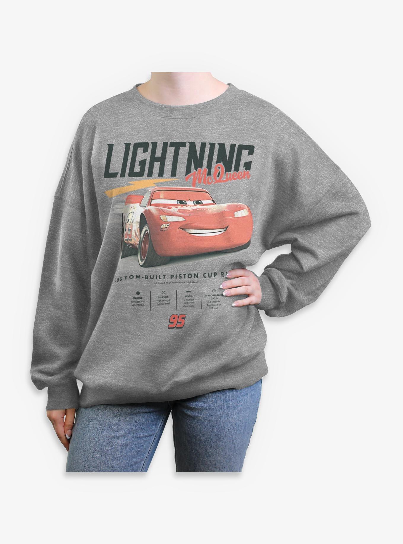 Disney Pixar Cars Lightning McQueen Stats Womens Oversized Sweatshirt, , hi-res