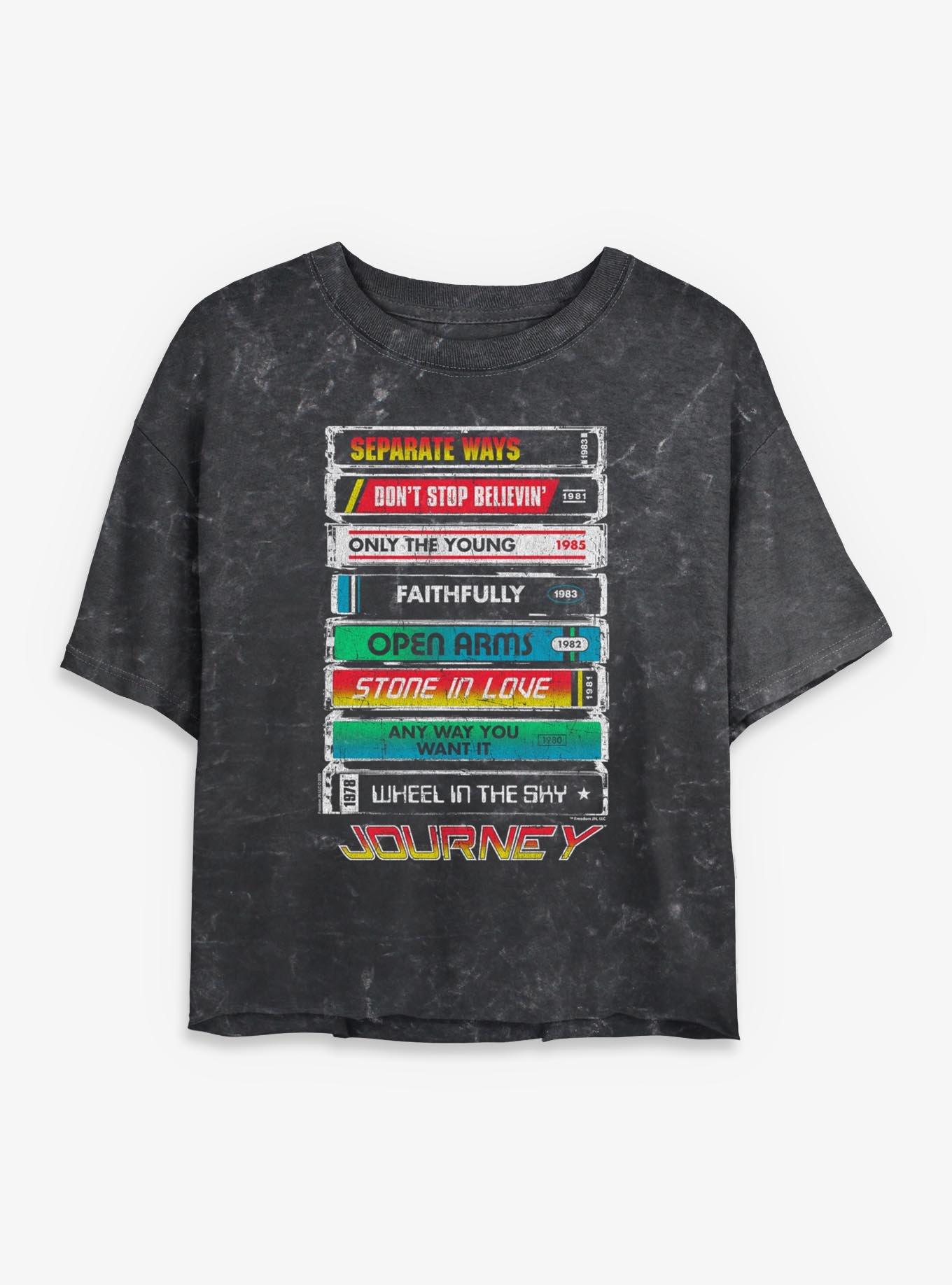 Journey Tape Deck Hits Mineral Wash Womens Crop T-Shirt, , hi-res