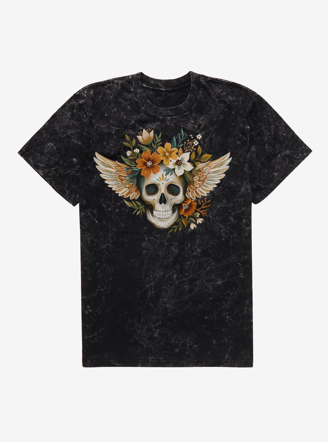 Cosmic Skull Garden Mineral Wash T-Shirt, , hi-res