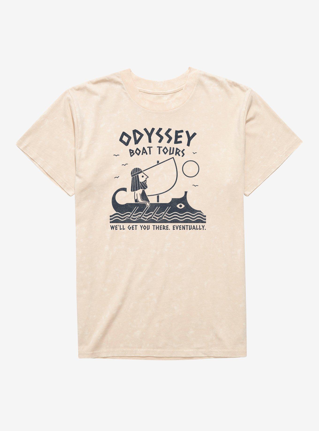 THE ROCK ODYSSEY Tシャツ Medium Odyssey Boat Tours Mineral Wash T-Shirt - BEIGETAN | Hot Topic