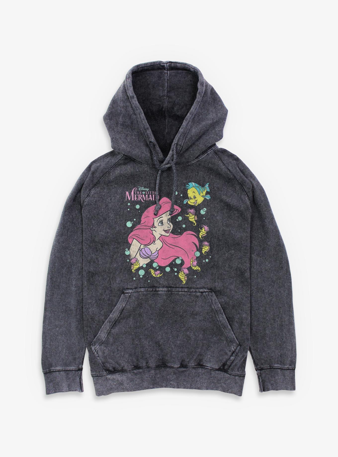 Disney The Little Mermaid Ariel N Friends Mineral Wash Hoodie, , hi-res